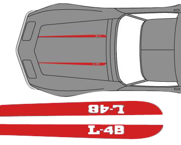 1968-1982 C3 Corvette Hood Stripe Decals - Pair L-82 Veined Marble