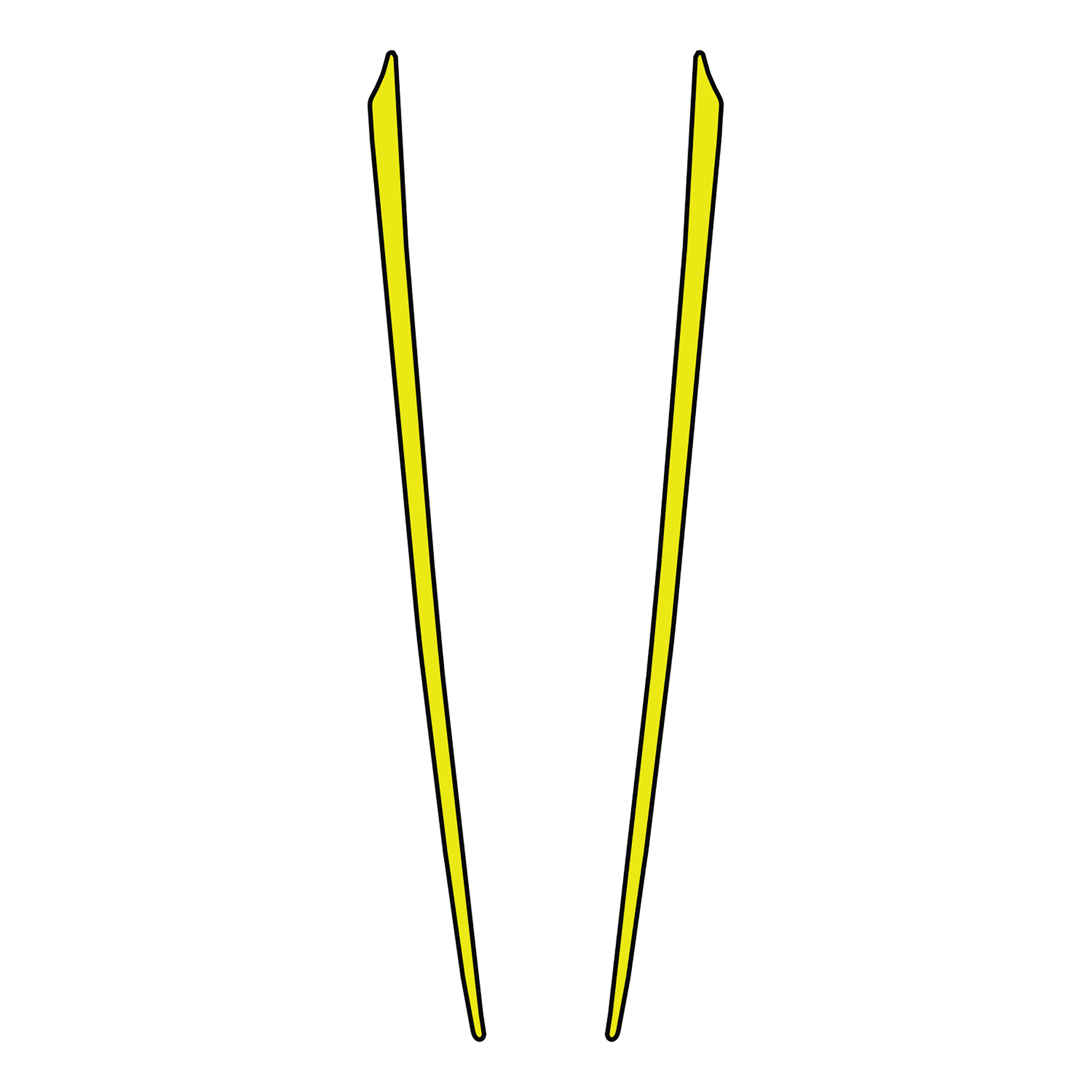 2005-2013 C6 Corvette Two-Tone Hood Stripe Decal Top Gloss Yellow Bottom Gloss Black
