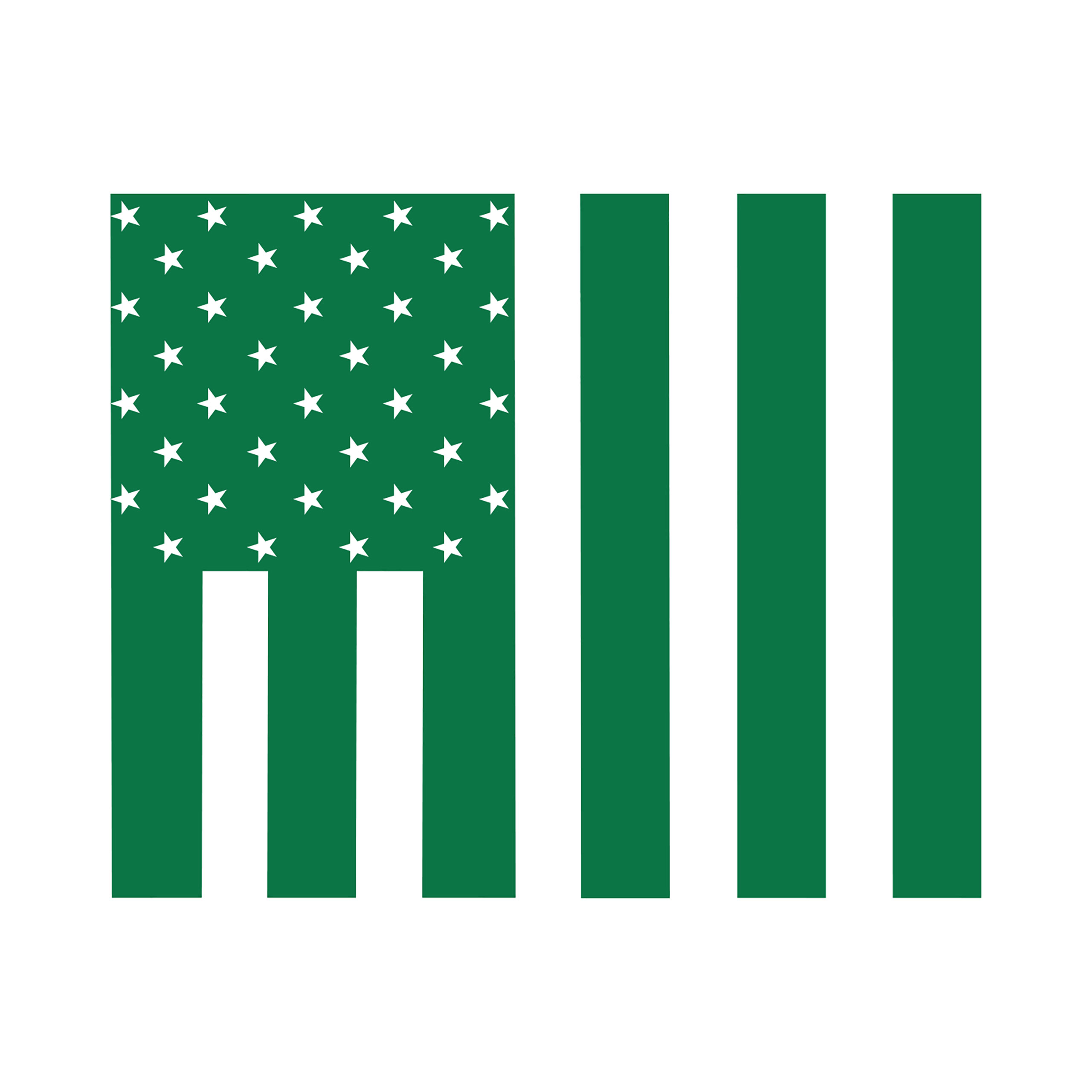 2014-2019 C7 Corvette Rear Window US Flag Decal Gloss Green