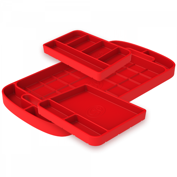 Tool Tray Silicone 3 Piece Set Color Red S&B Filters 80-1001
