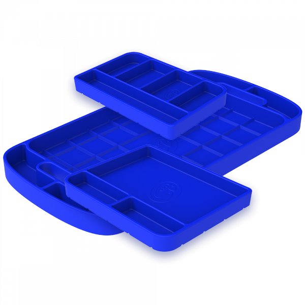Tool Tray Silicone 3 Piece Set Color Blue S&B Filters 80-1002