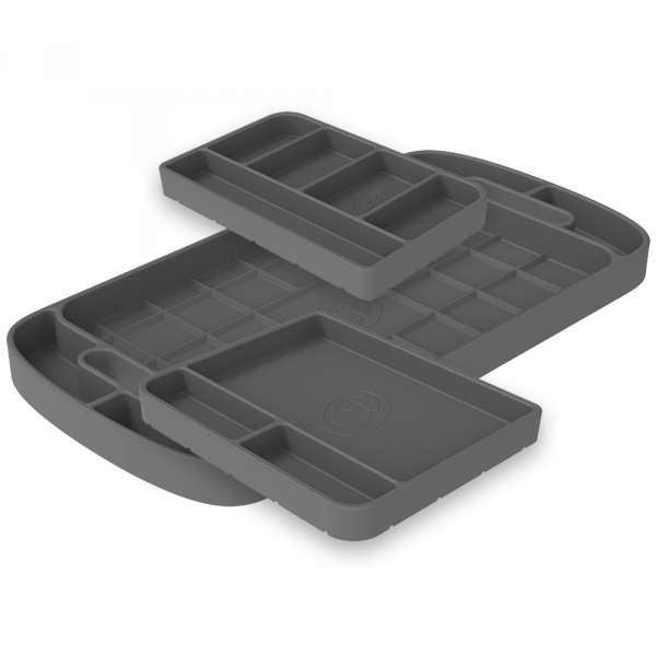 Tool Tray Silicone 3 Piece Set Color Charcoal S&B Filters 80-1004