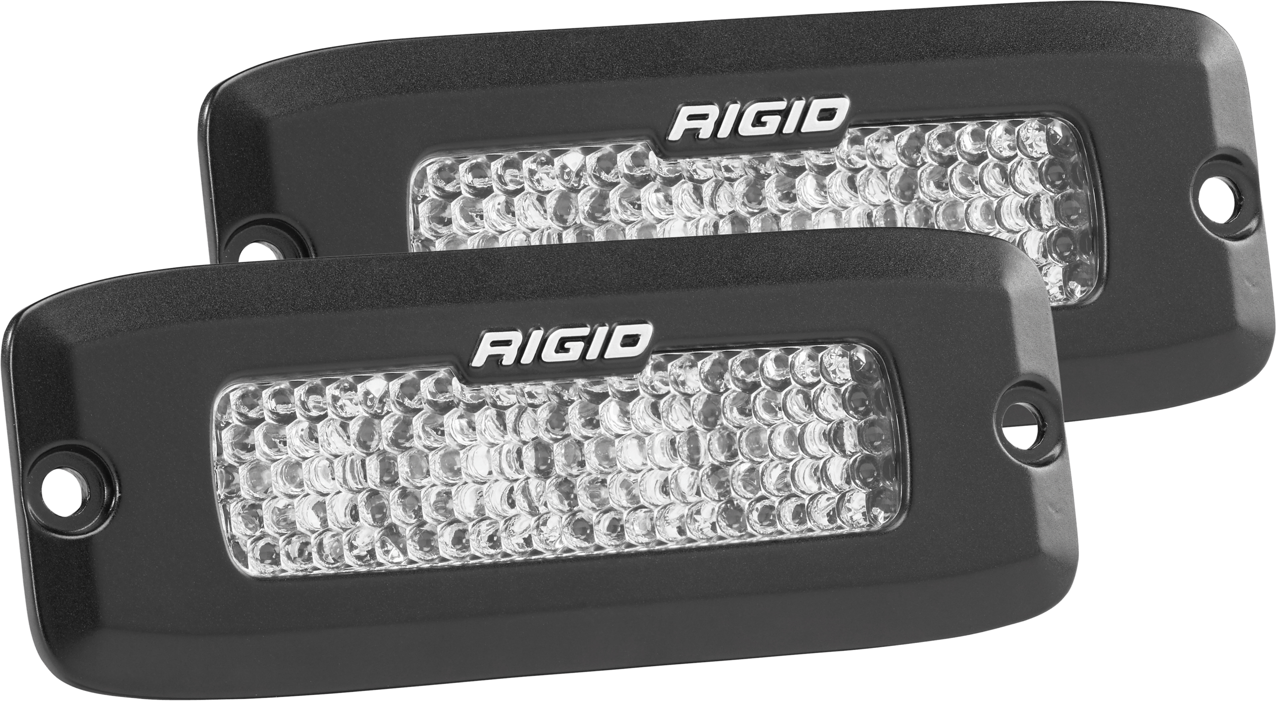 Driving Diffused Black Flush Mount Pair SR-Q Pro RIGID Lighting 925513