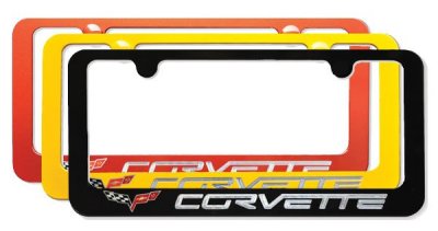 C6 Corvette Painted License Plate Frame with Logo