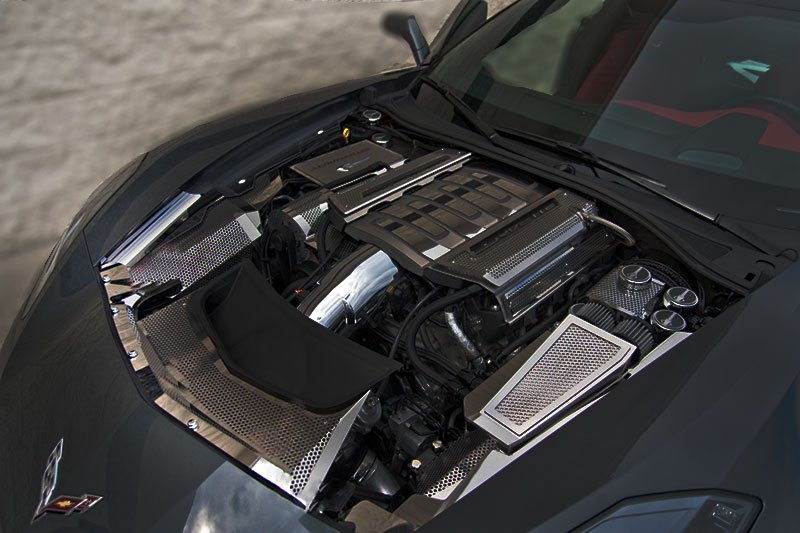 C7 Corvette Under Hood Nose Cap Stainless Trim