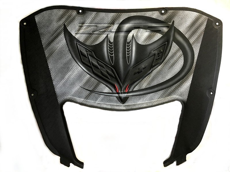 C7 Corvette and Z06 Airbrushed Hood Liner - Ray w/Color Eyes