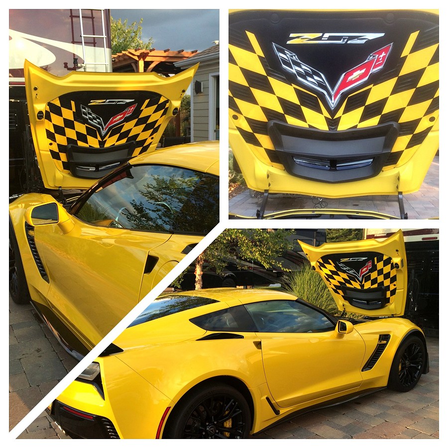 C7 Corvette Z06 Custom Airbrushed Hood Liner - Z07 Style. 