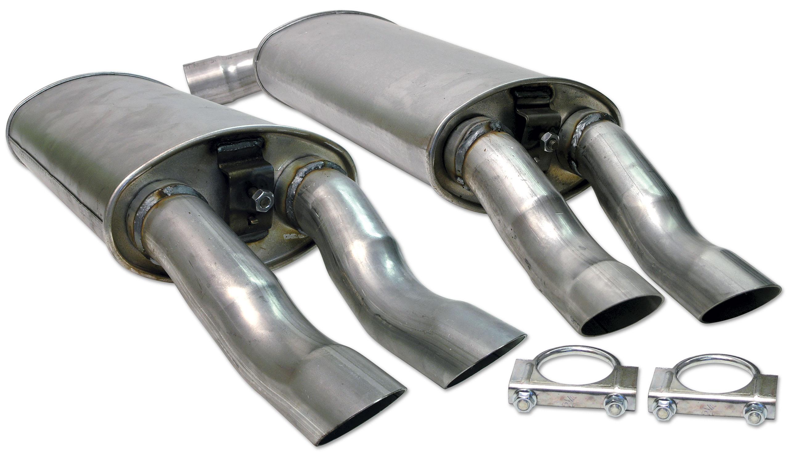 1985-1990 Corvette C4 Mufflers Aluminized W/Tips (1984 Replacement) CA-0540