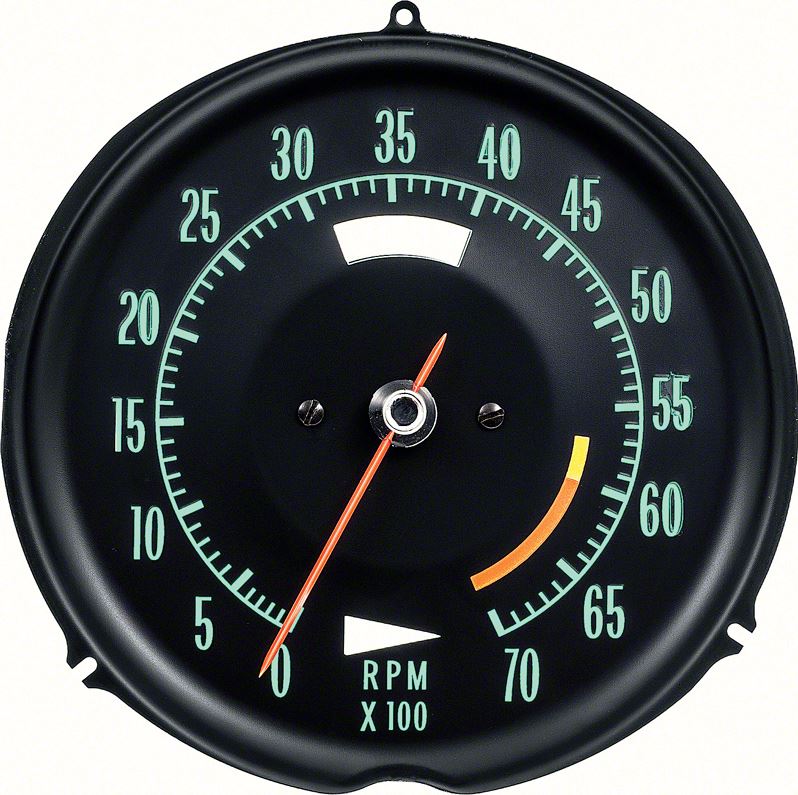 1969-1971 Corvette Tachometer 6000 RPM Red Line 1530