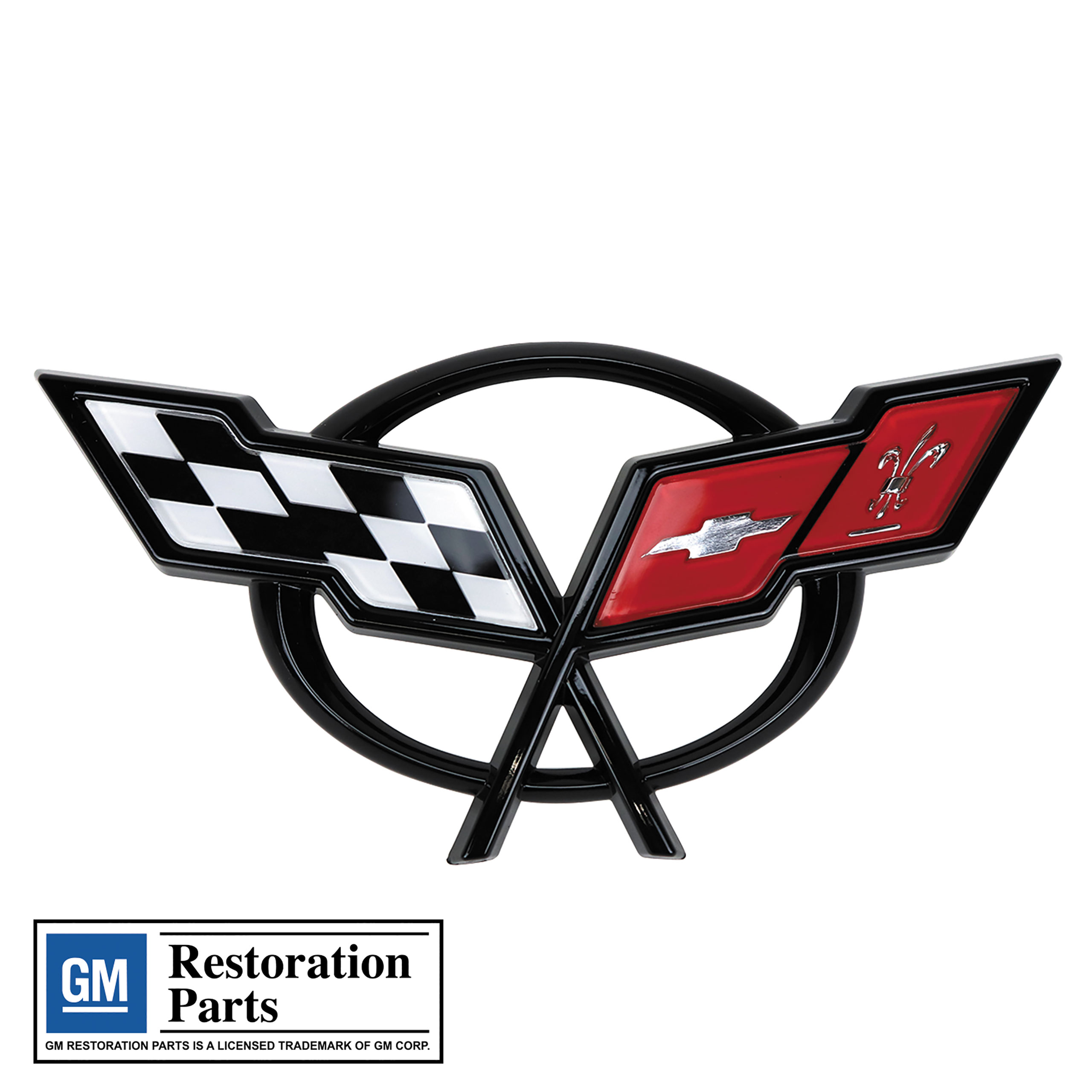 Convertible Interior Waterfall Crossflag Emblem For 1998-2004 Corvette