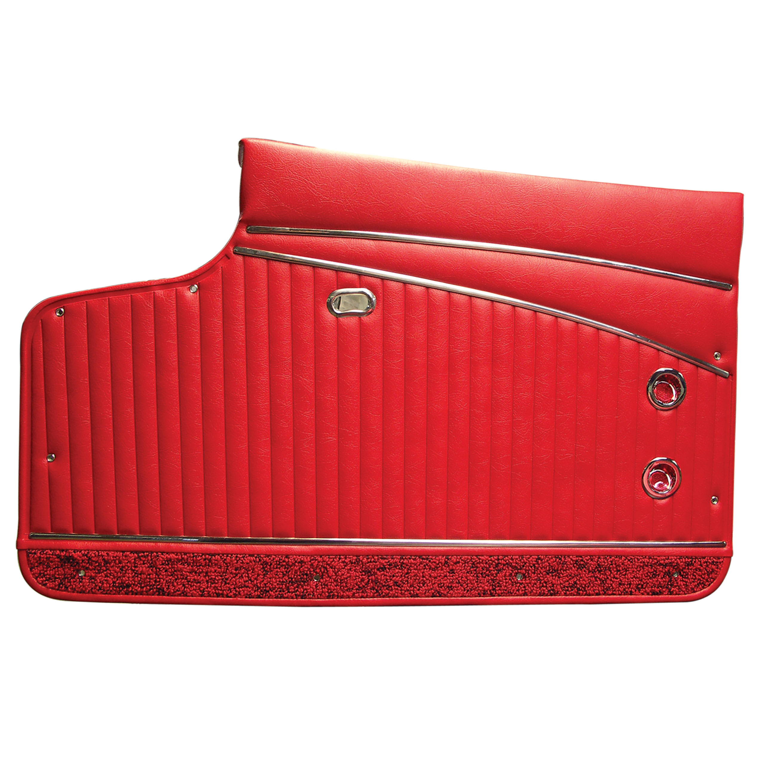 Door Panels- Red Leather Deluxe For 1962 Corvette