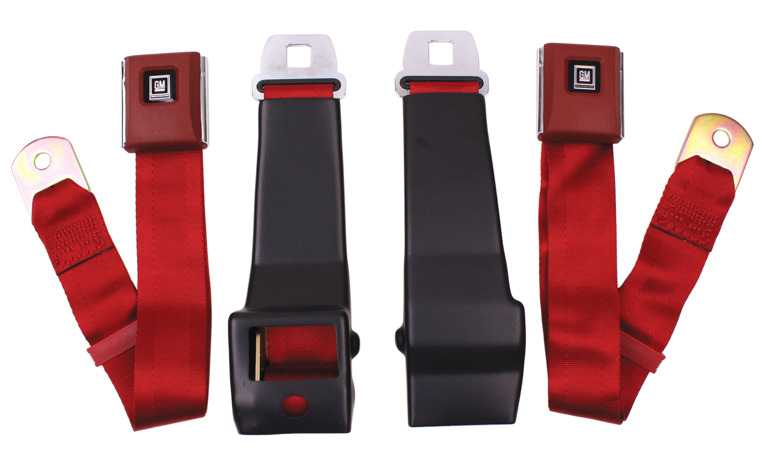 1968 Corvette C3 Seat Belts- OE Retractable Lap - Red CA-41565 