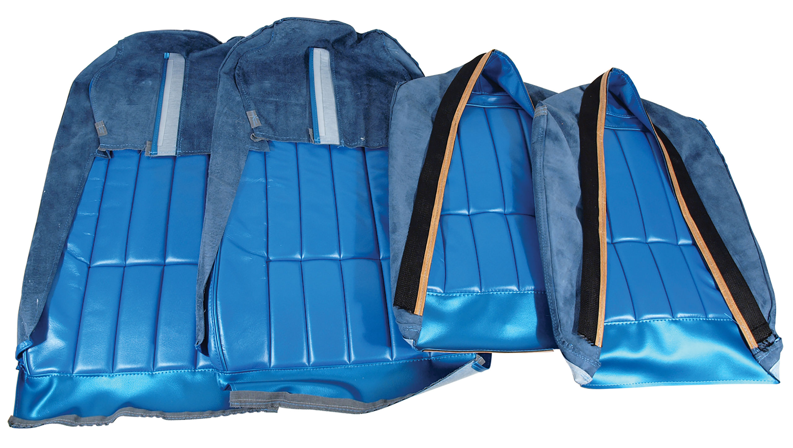 1970 Corvette C3 Leather Seat Covers Bright Blue Leather/Vinyl Original CA-419041 