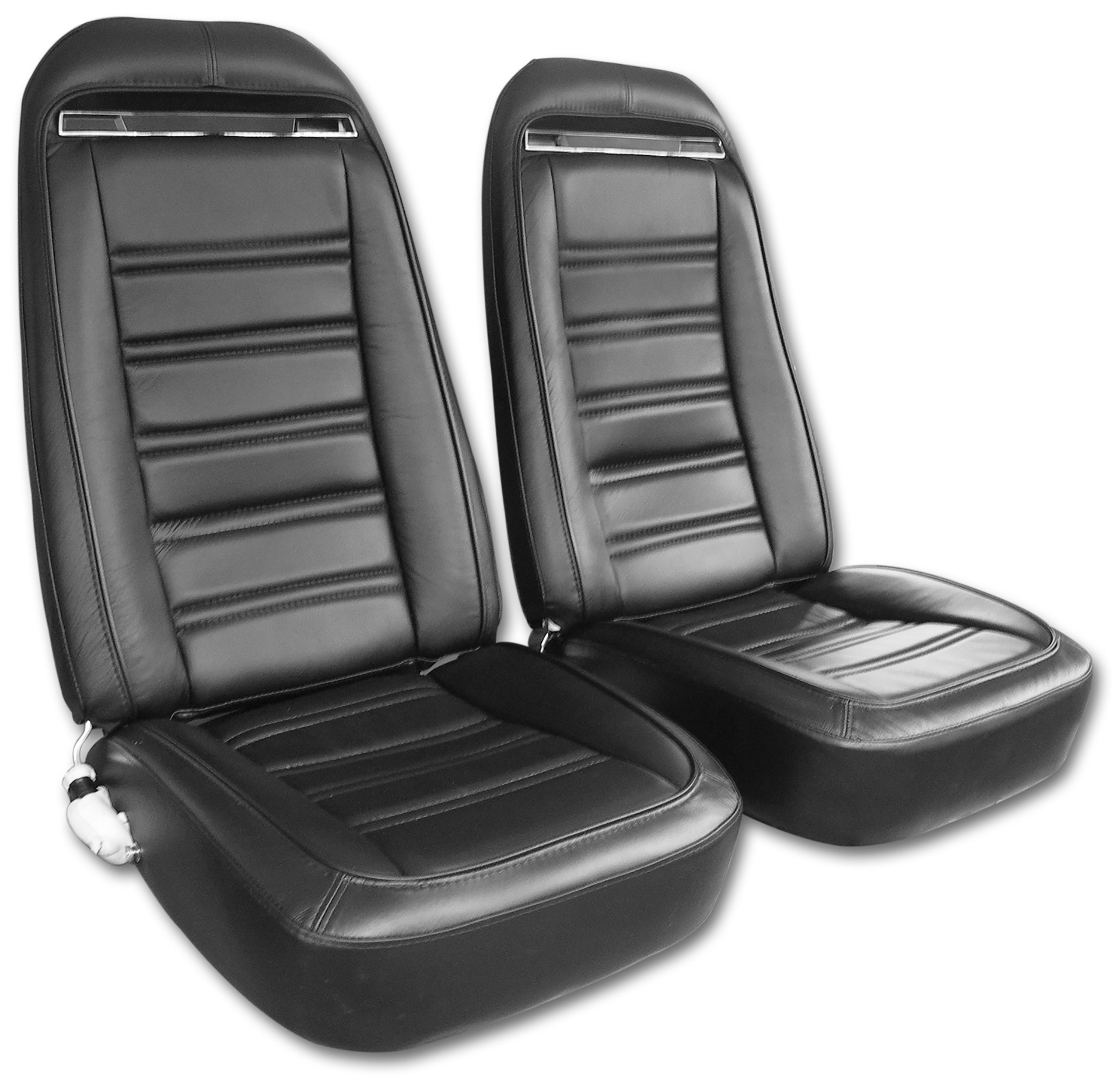 1972 Corvette C3 Leather Seat Covers Black Leather/Vinyl Original CA-419220 