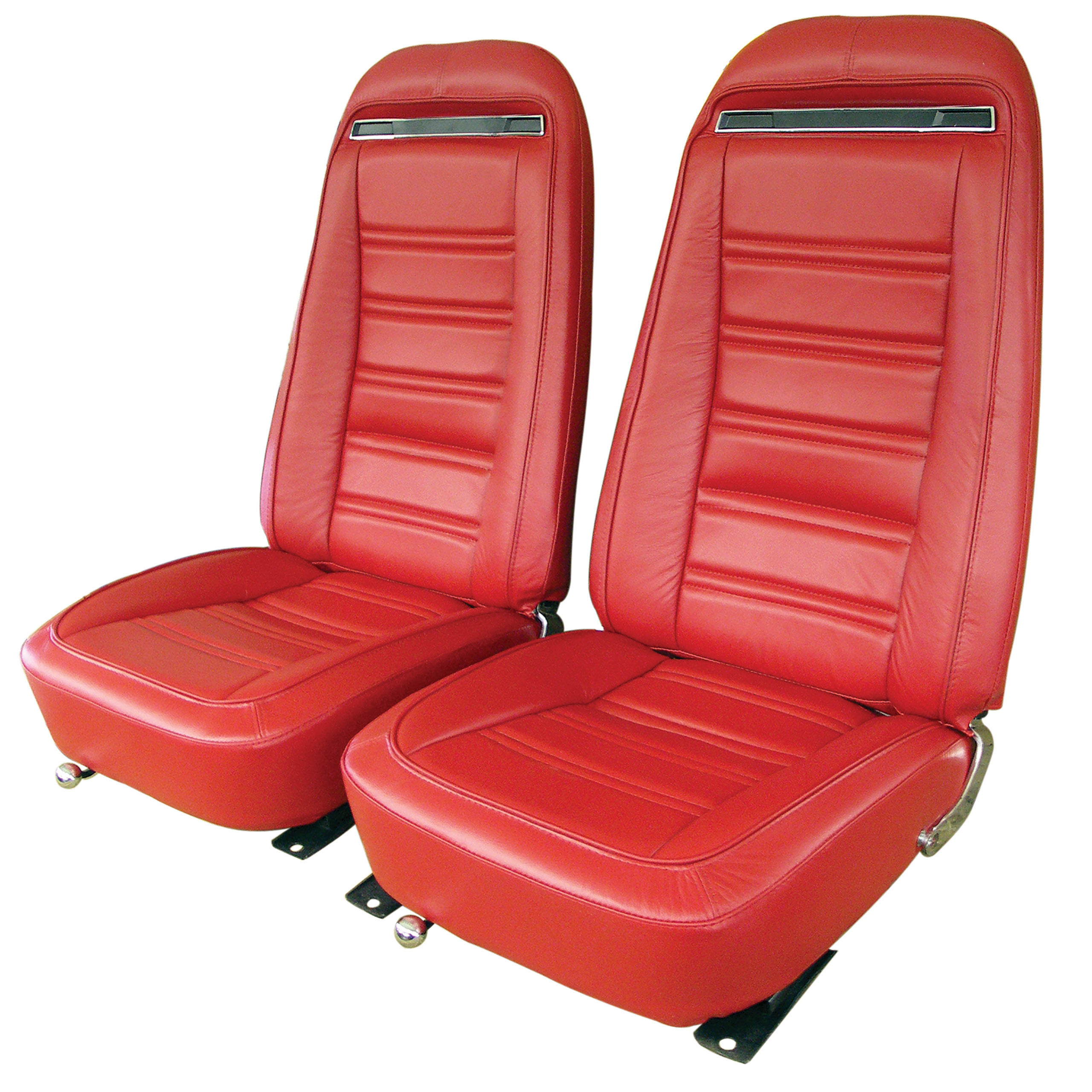1972 Corvette C3 Leather Seat Covers Red Leather/Vinyl Original CA-419230 