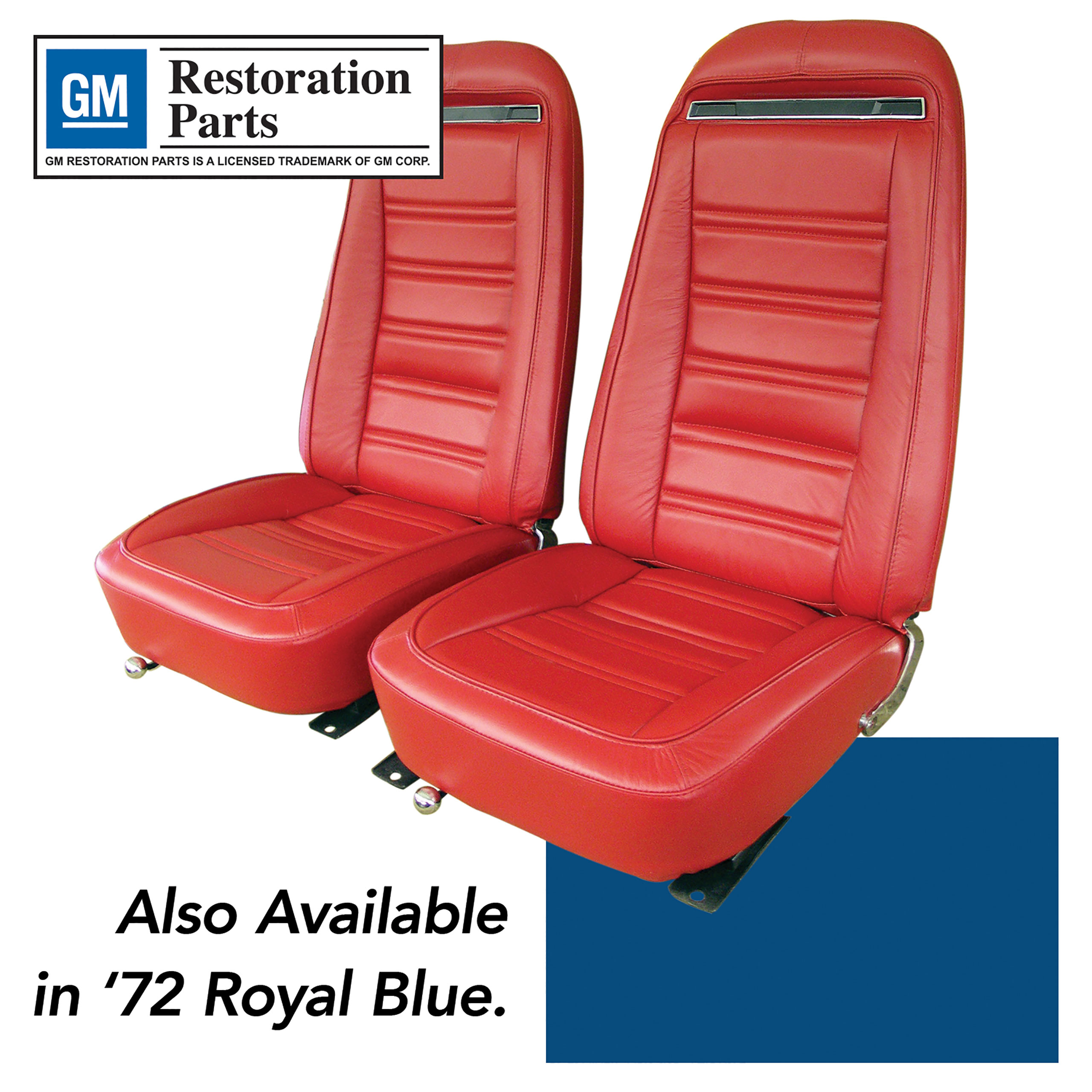 1972 Corvette C3 Leather Seat Covers Royal Blue Leather/Vinyl Original CA-419247 