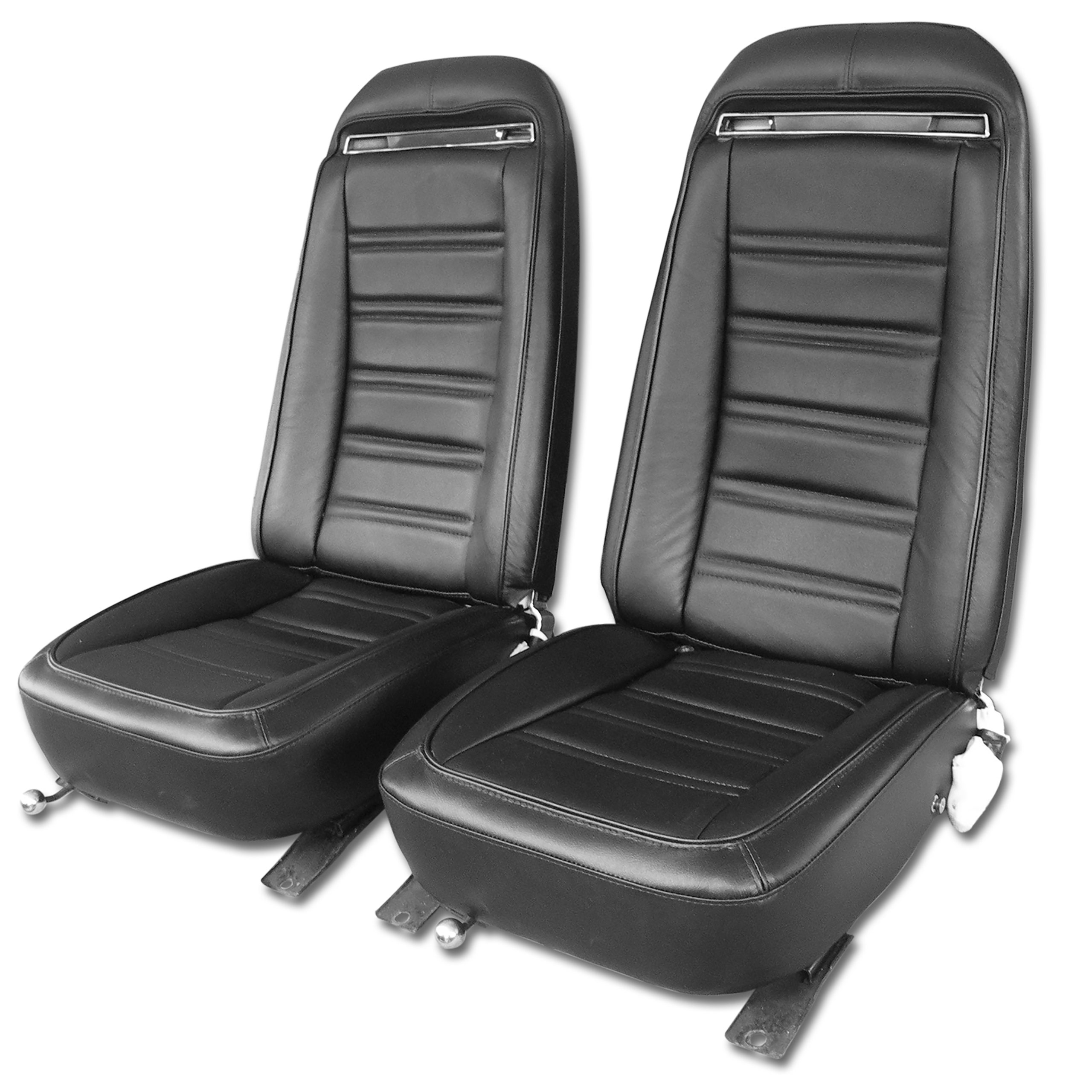 Leather Seat Covers Leather/Vinyl Black Original For 1973-1974 Corvette