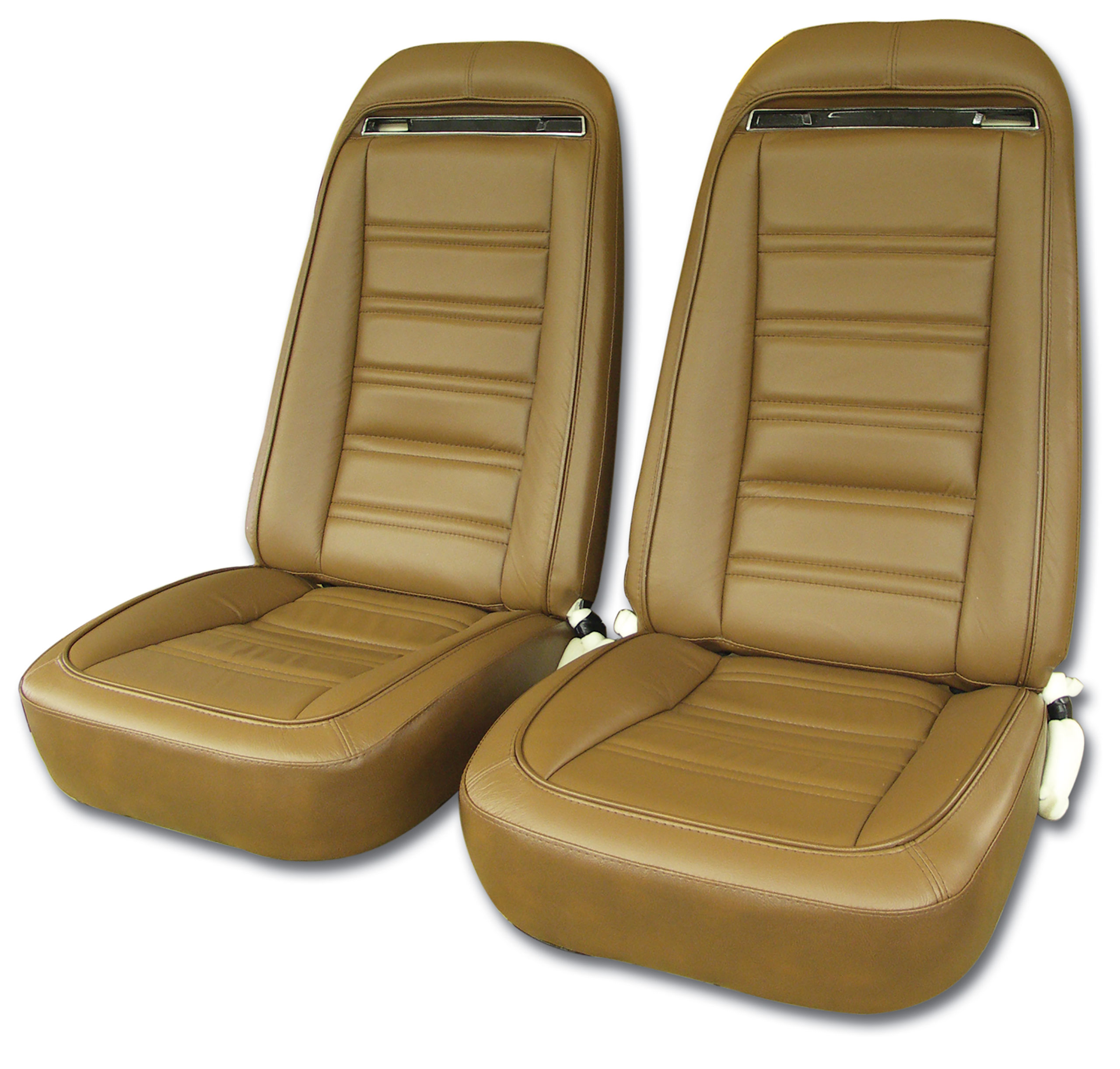 1973 Corvette C3 Leather Seat Covers Dark Saddle Leather/Vinyl Original CA-419323 