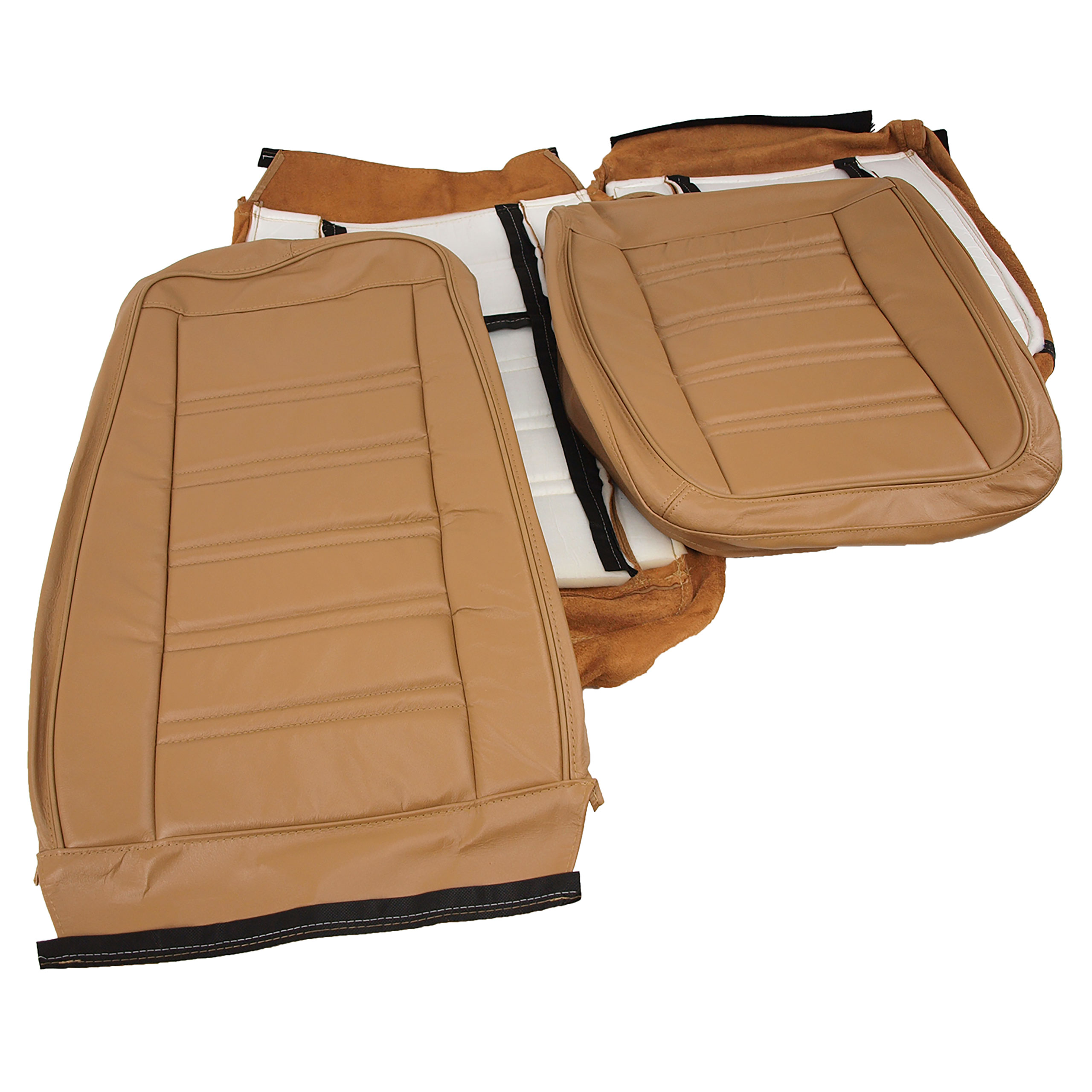 1973-1974 Corvette C3 Leather Seat Covers Medium Saddle 100%-Leather CA-419451 