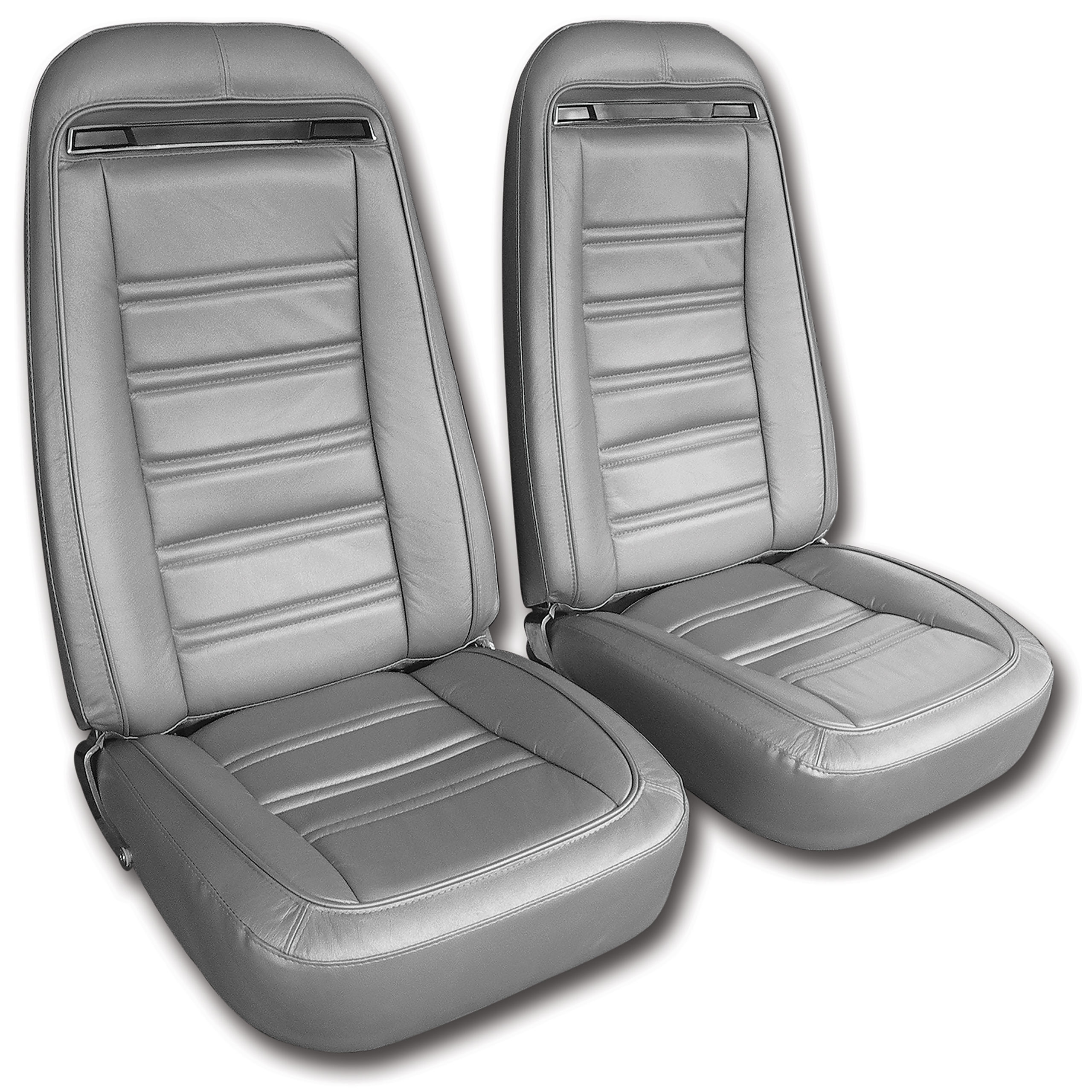 Leather Seat Covers Silver Leather/Vinyl Original For 1975 Corvette