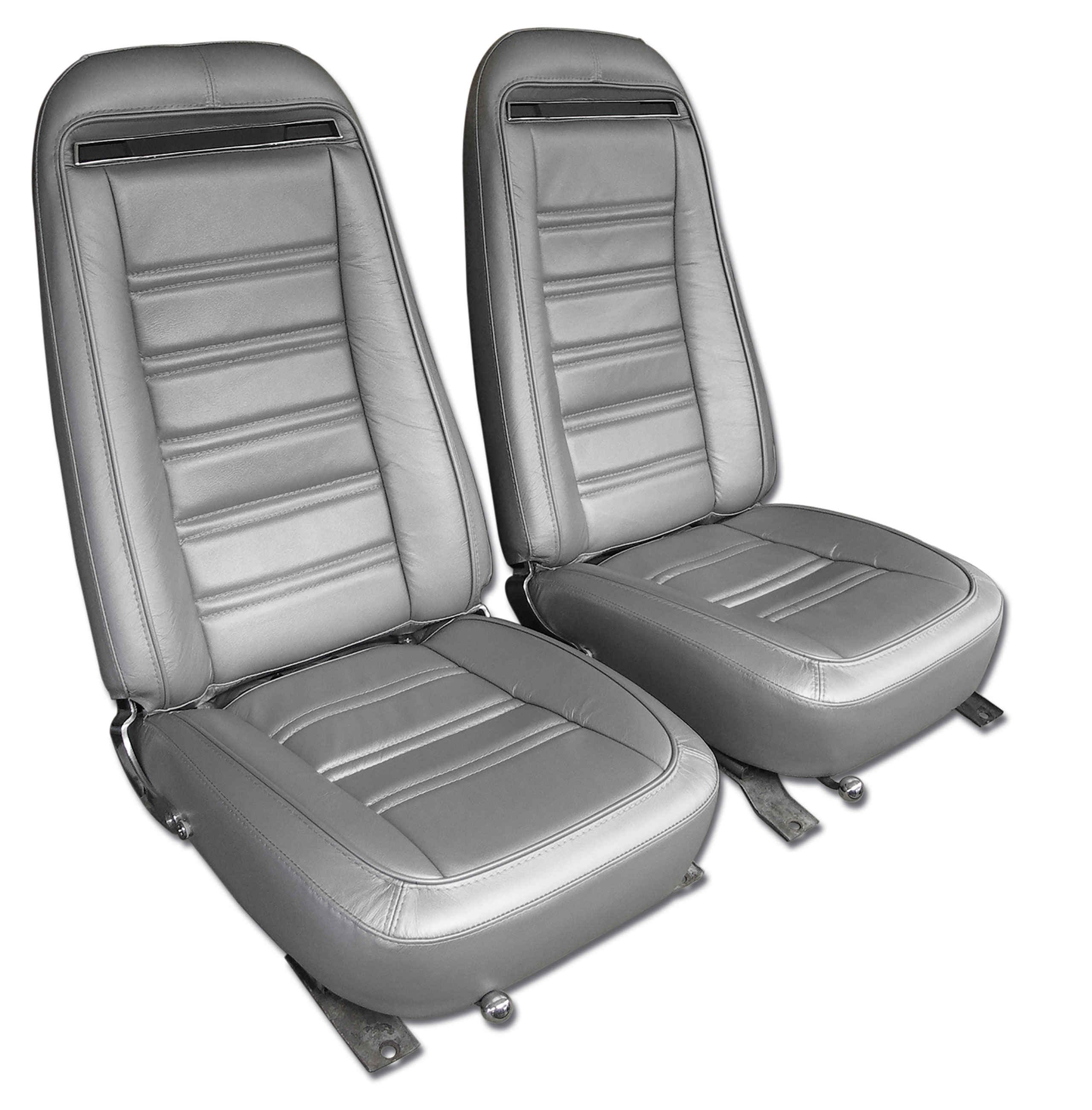 1975 Corvette C3 Leather Seat Covers- Silver 100%-Leather CA-419661 