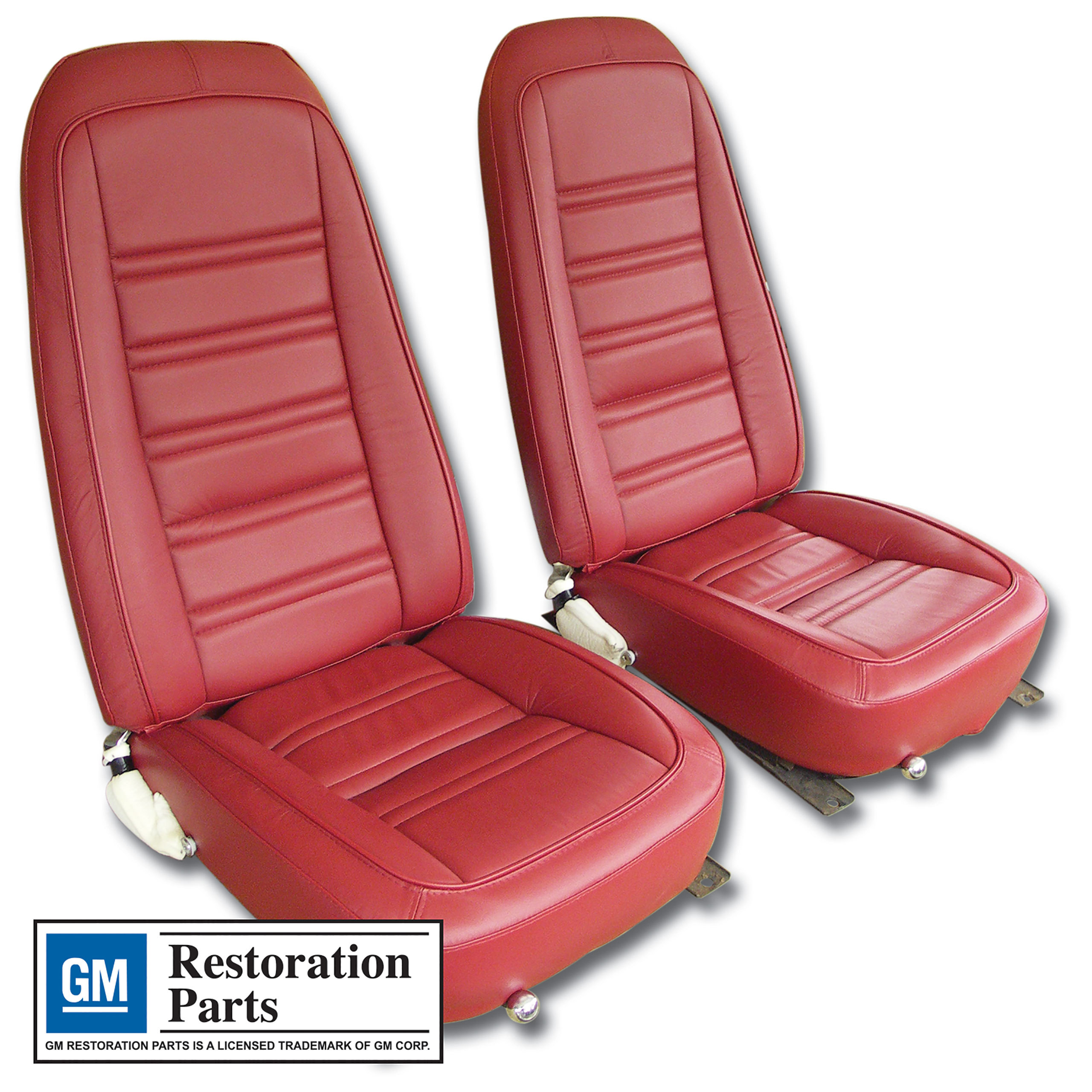 1977-1978 Corvette C3 Leather Seat Covers Red Leather/Vinyl Original CA-419724 