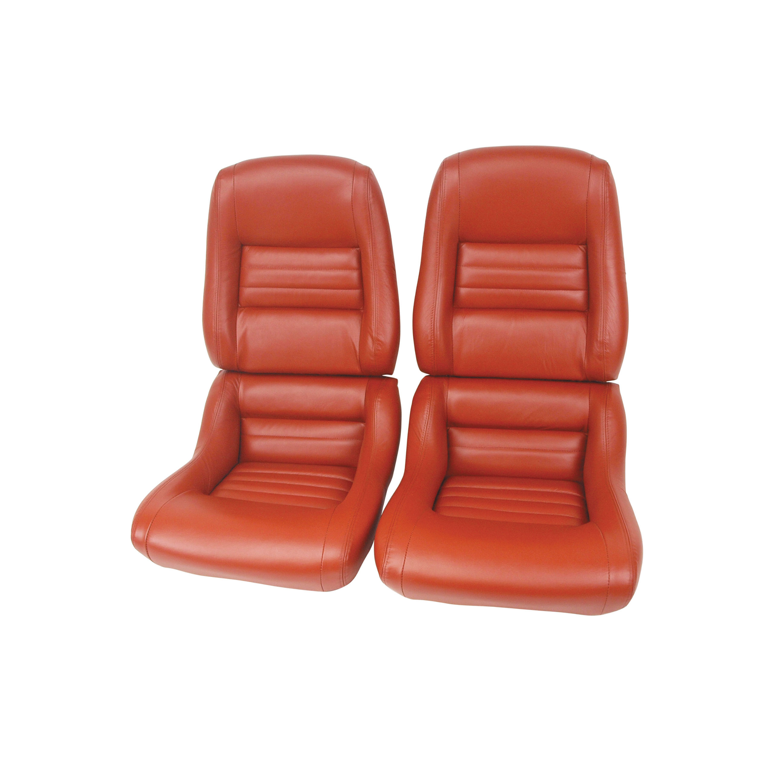 81 Corvette C3 Leather Seat Covers Cinnabar Leather/Vinyl Original 2" Bolster CA-419939 