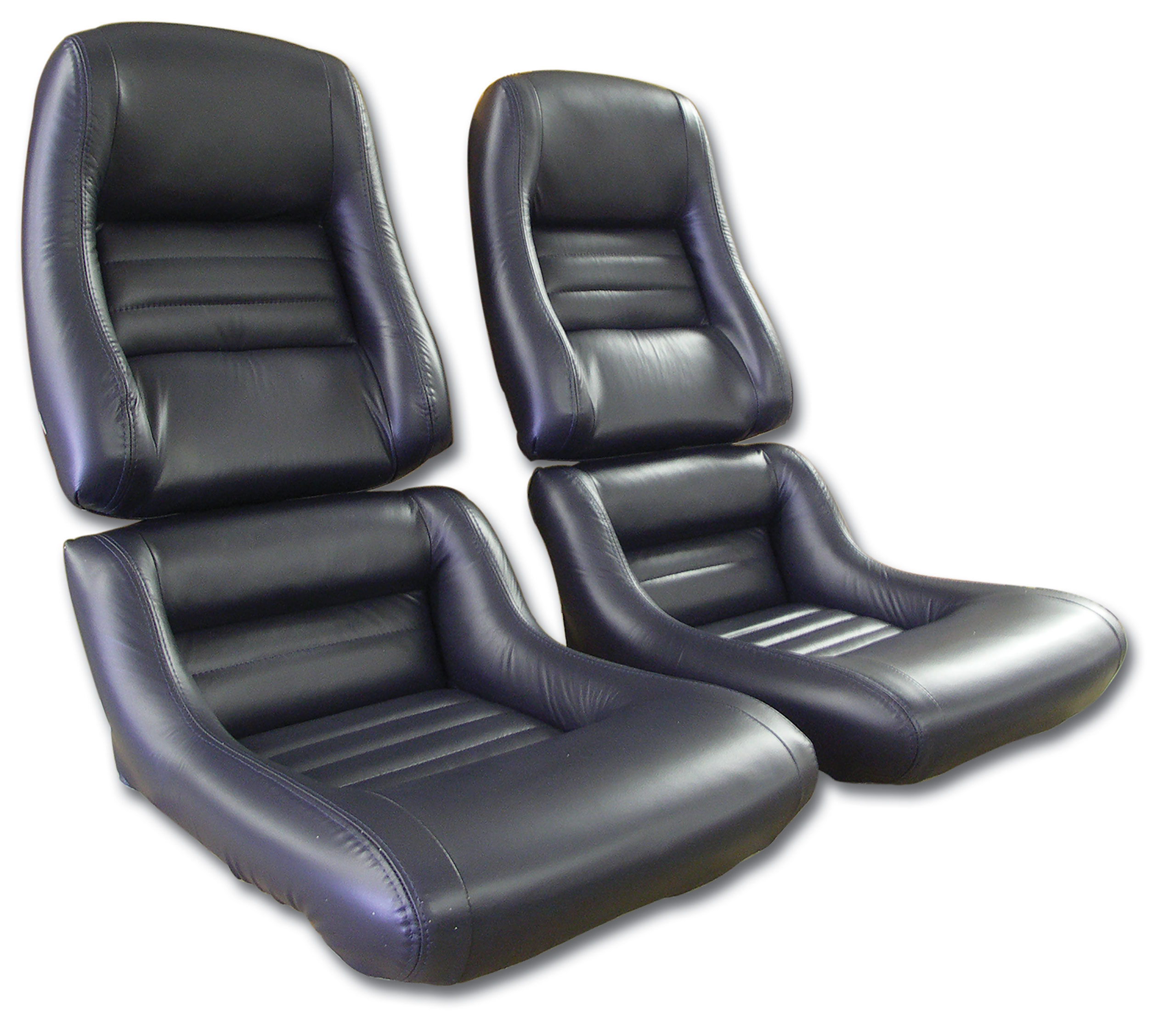 79-81 Corvette C3 Mounted Leather Seat Covers Dark Blue 100%-Leather 2" Bolster CA-419948 
