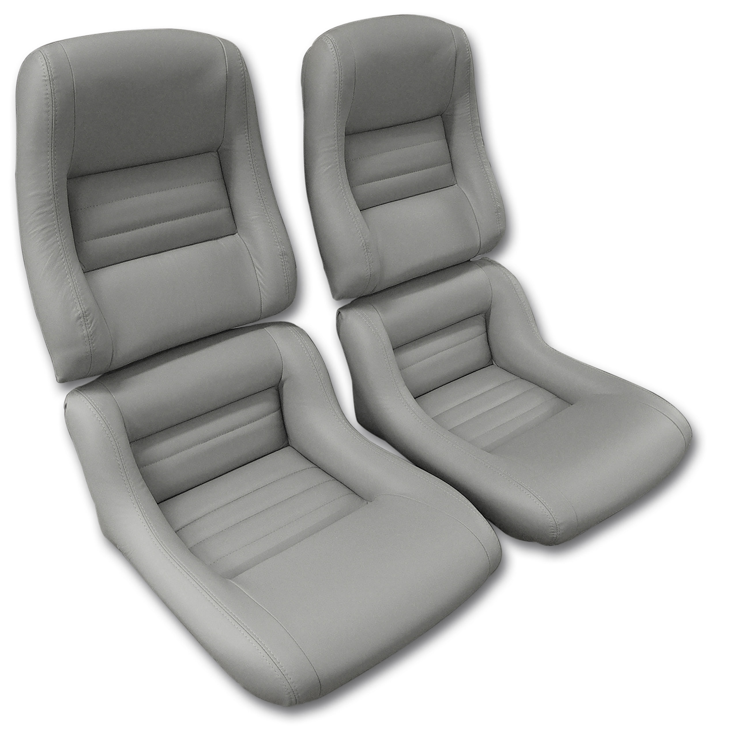  82 Corvette C3 Leather Seat Covers Gray Leather/Vinyl Original 2" Bolster CA-419968