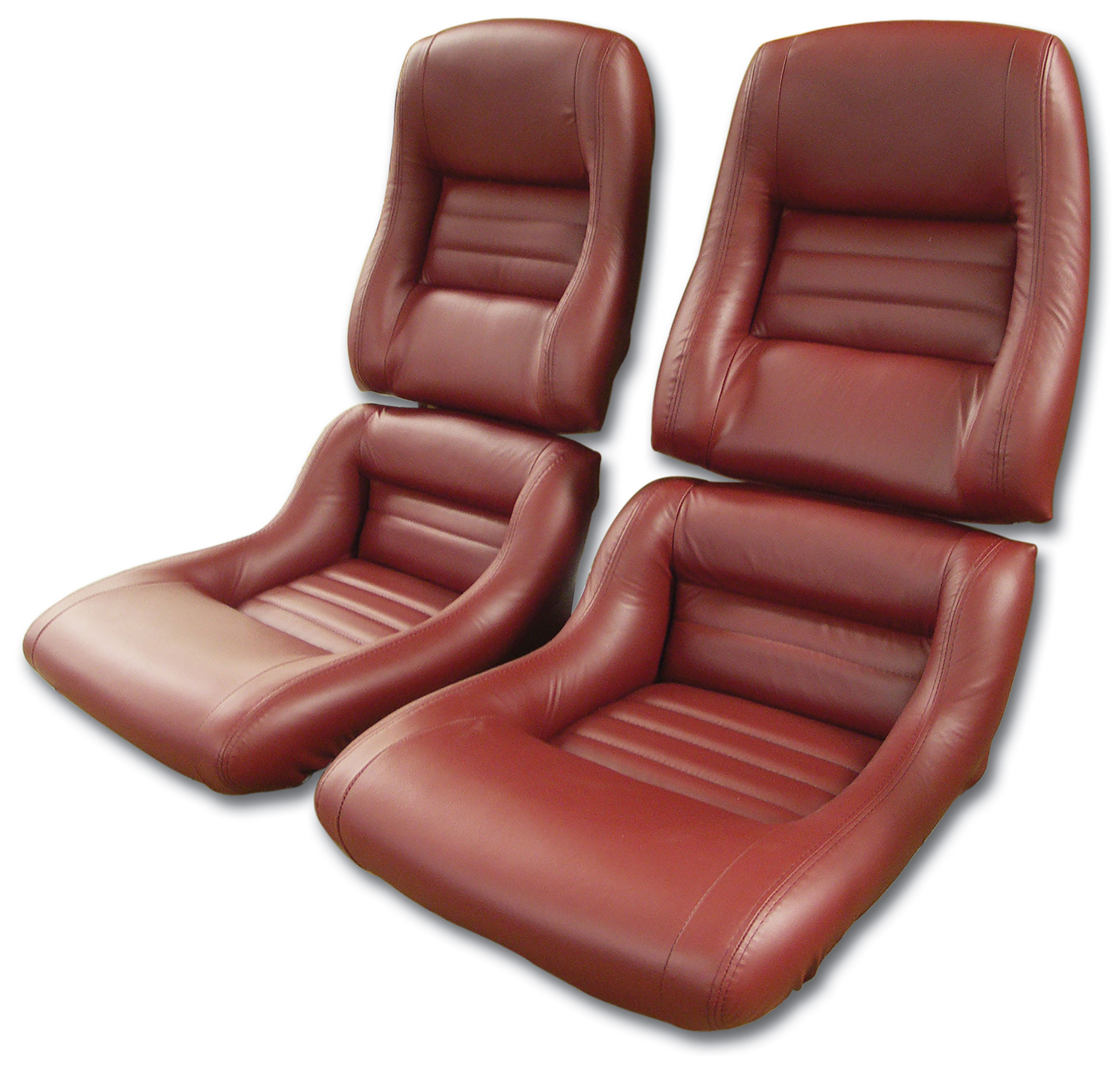 1982 Corvette C3 Leather Seat Covers Red 100%-Leather 2" Bolster CA-420026
