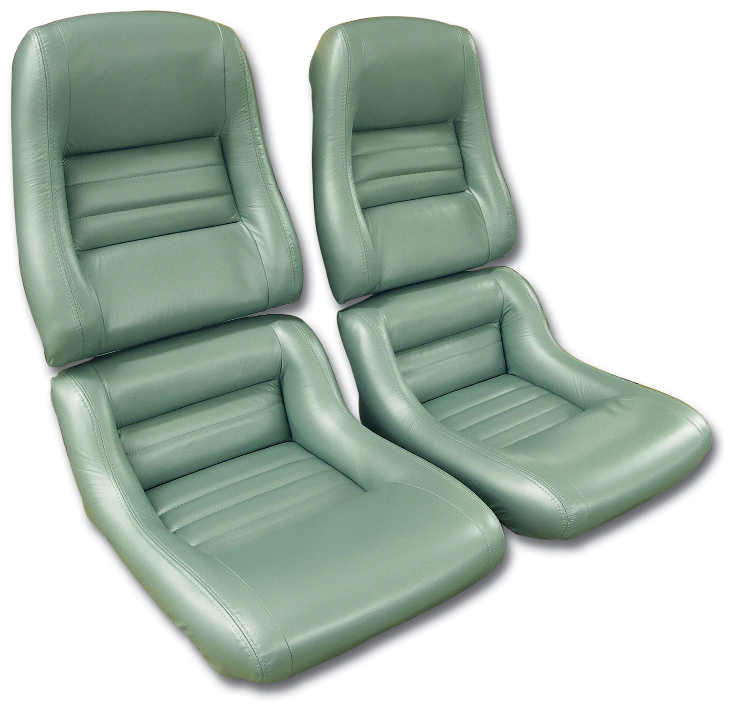 1982 Corvette C3 Leather Seat Covers Silvergreen 100%-Leather 2" Bolster CA-420059 