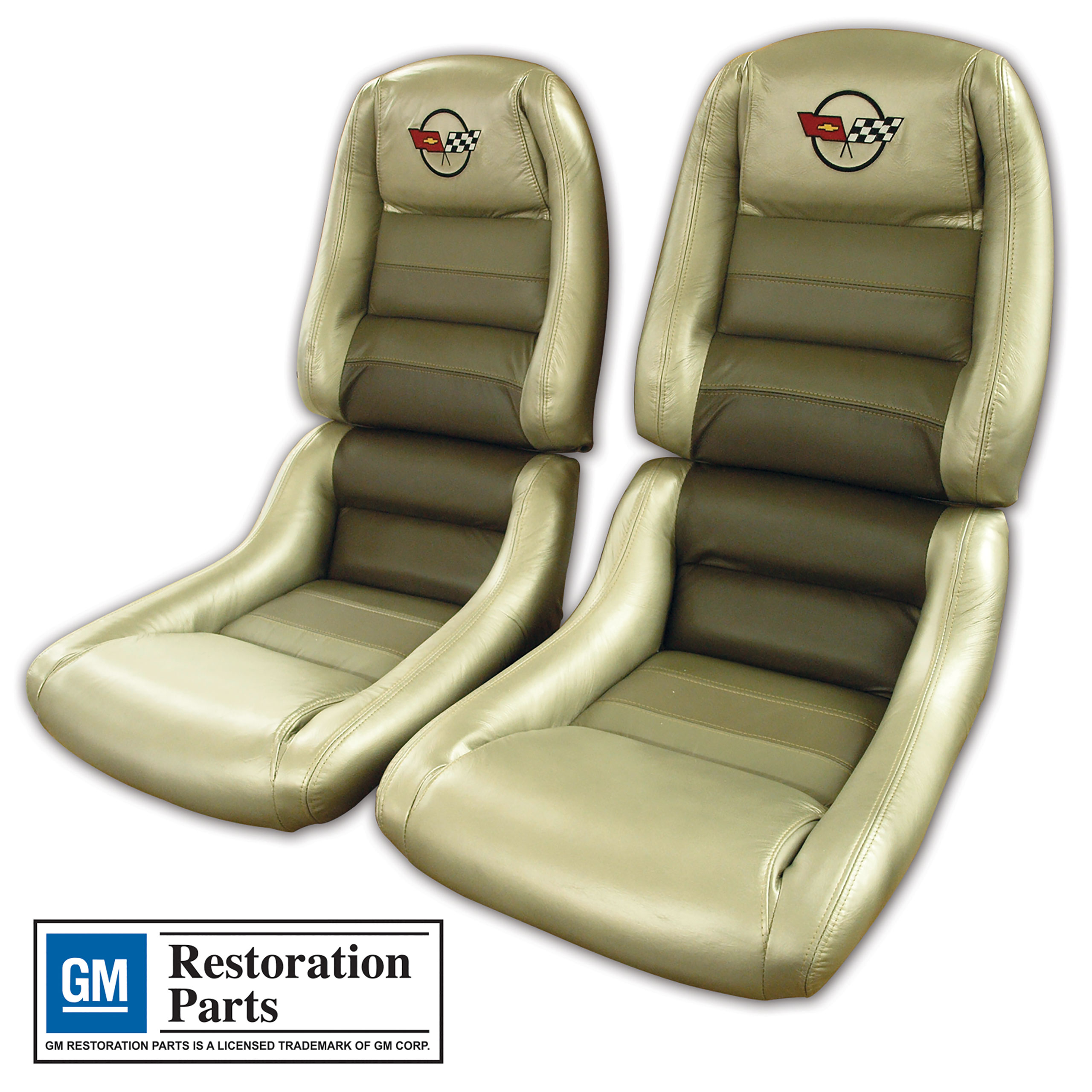 82 Corvette C3 Embroidered 100% Leather Seat Covers Collector w/ 2" Bolster CA-420060E 