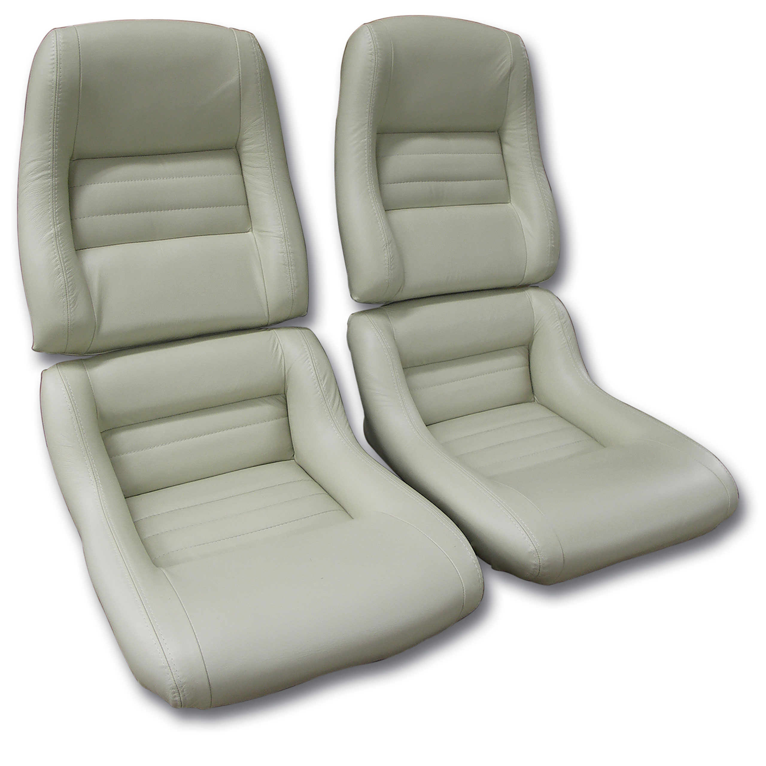 1979-1980 Corvette C3 Leather Seat Covers Oyster 100%-Leather 2" Bolster CA-420066 
