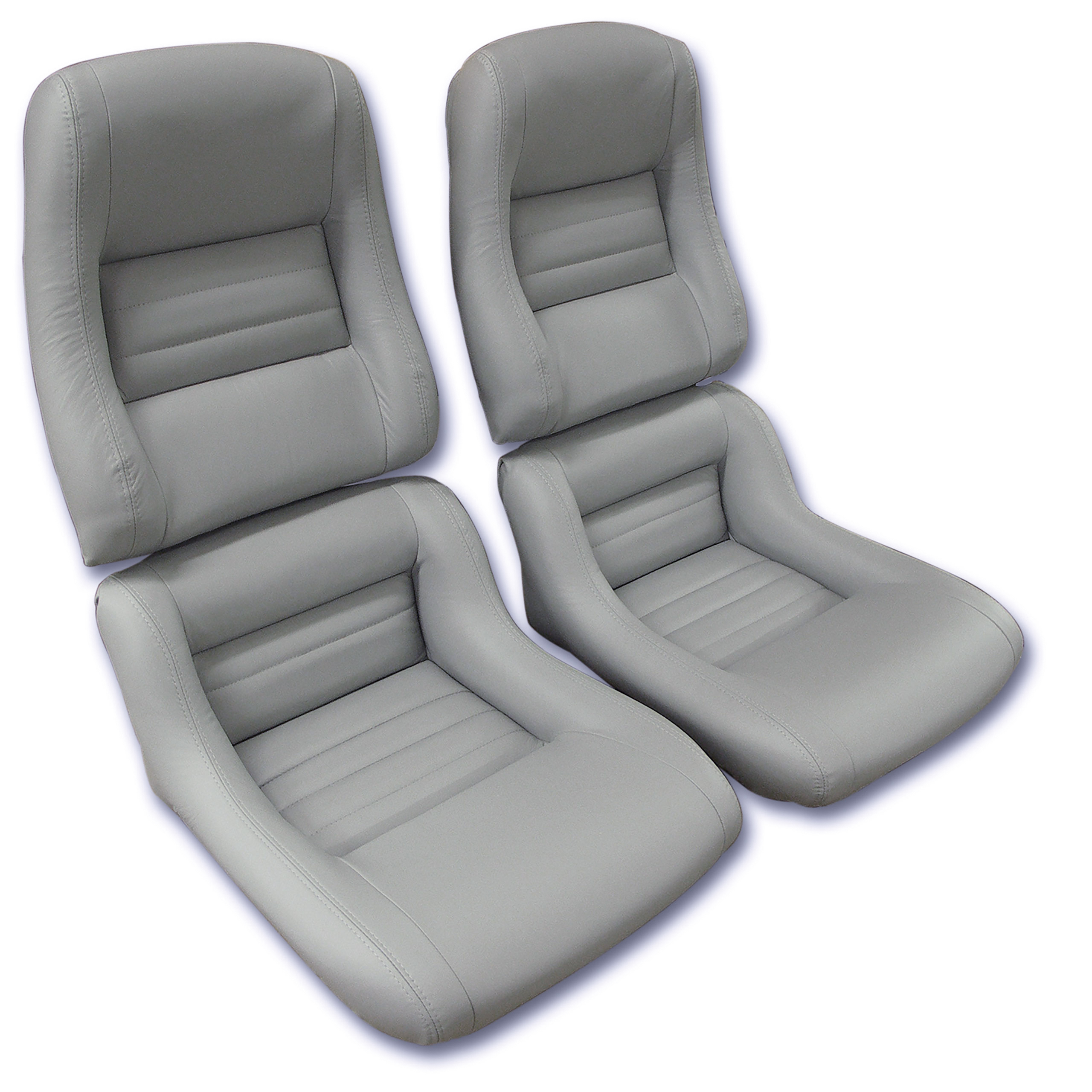 1982 Corvette C3 Leather Seat Covers Gray 100%-Leather 2" Bolster CA-420068 