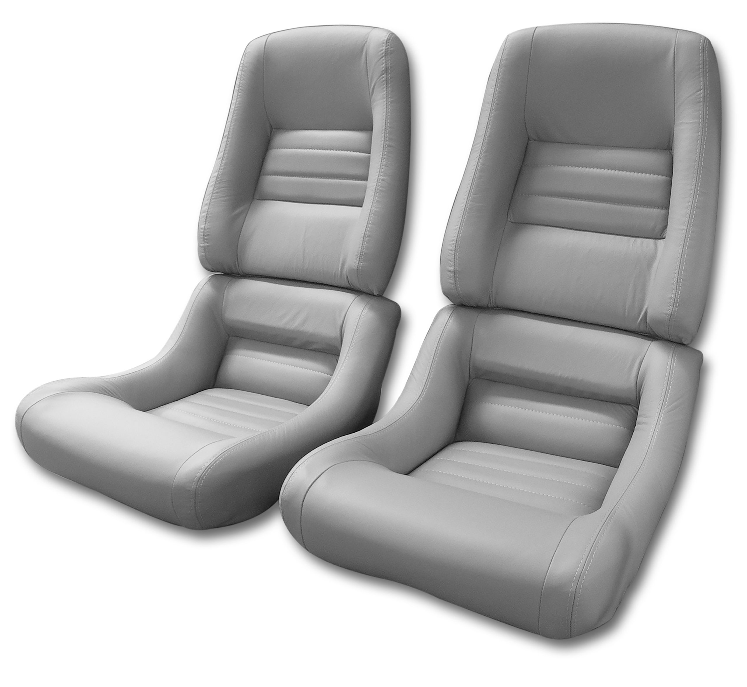 82 Corvette C3 Seat Covers Gray Leather/Vinyl Original 4" Bolster CA-420168 