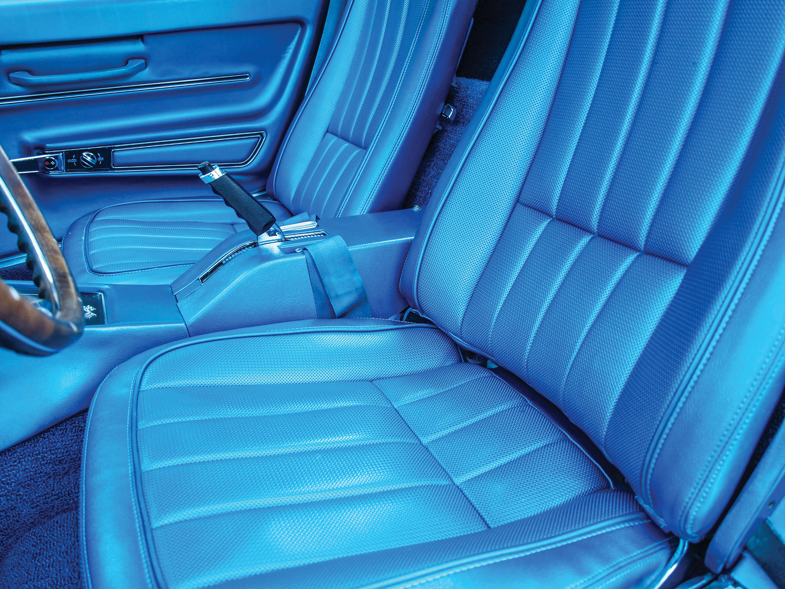 1968 Corvette C3 "Leather-Like" Vinyl Seat Covers Bright Blue CA-421041 
