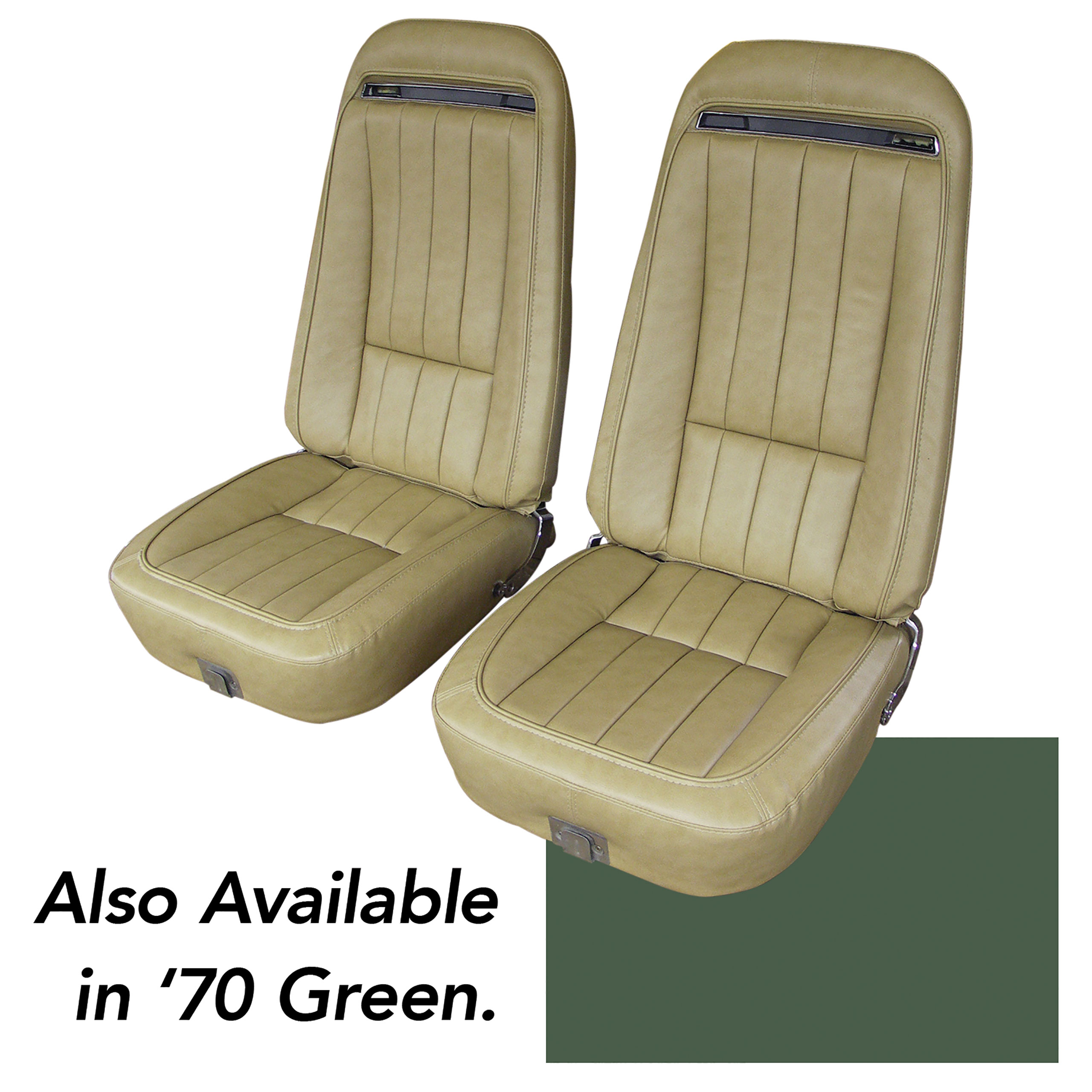 1970 Corvette C3 "Leather-Like" Vinyl Seat Covers- Green CA-421217