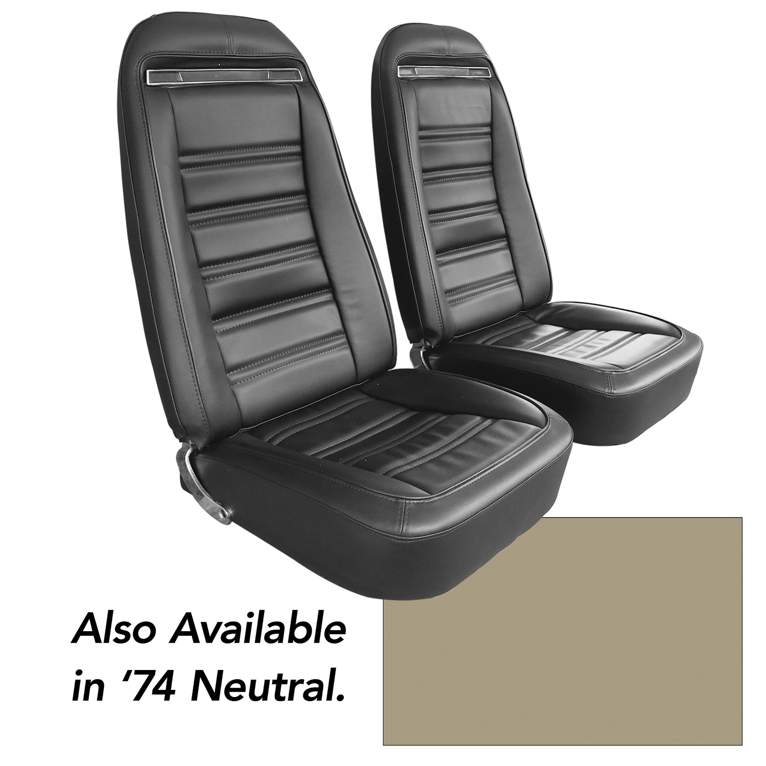 1974 Corvette C3 "Leather-Like" Vinyl Seat Covers- Neutral CA-421316 