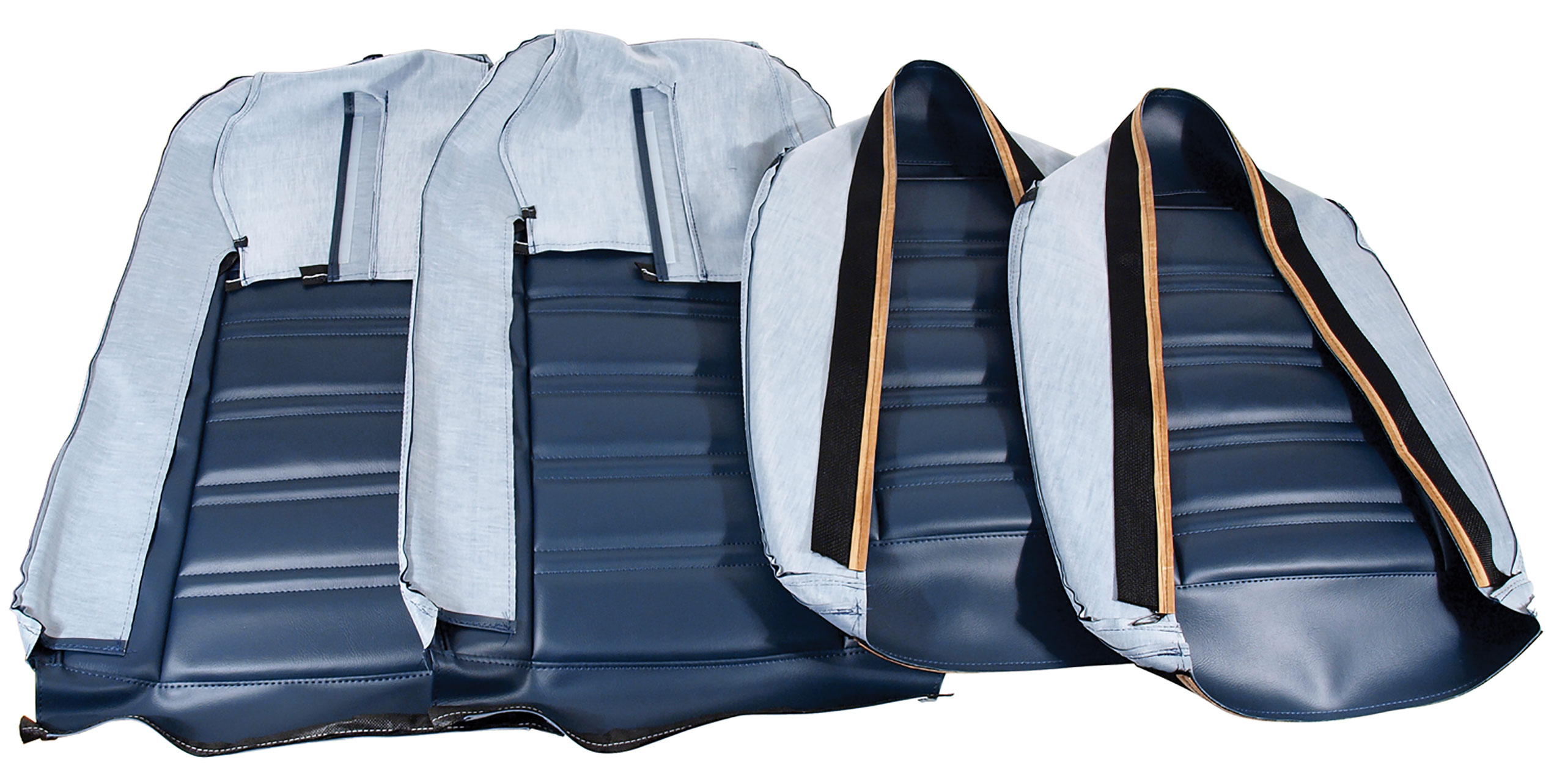 1973-1974 Corvette C3 "Leather-Like" Vinyl Seat Covers Dark Blue CA-421343 