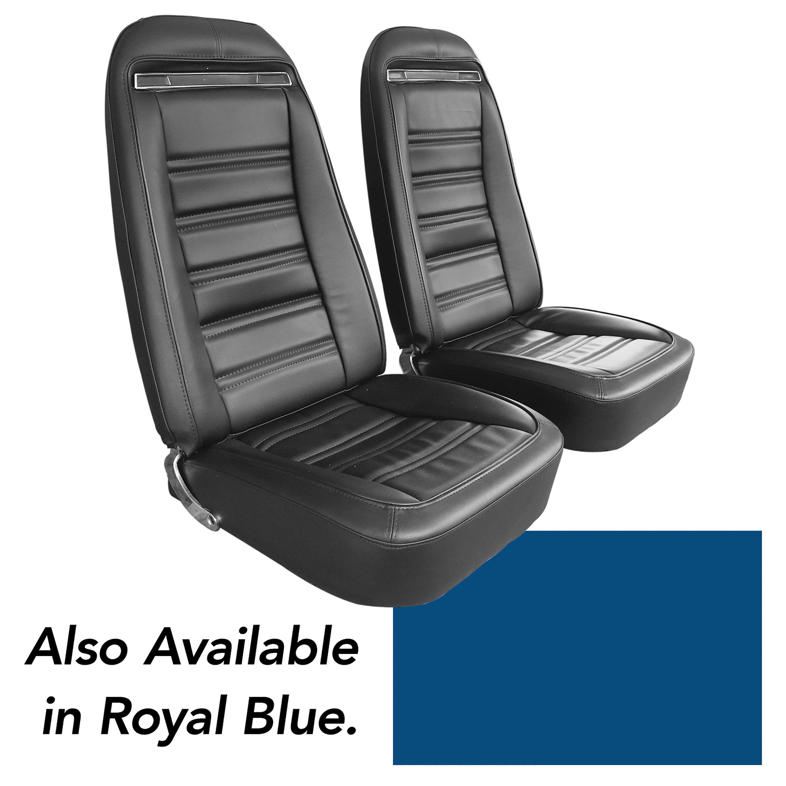 1972 C3 Corvette "Leather-Like" Vinyl Seat Covers Royal Blue 421347 