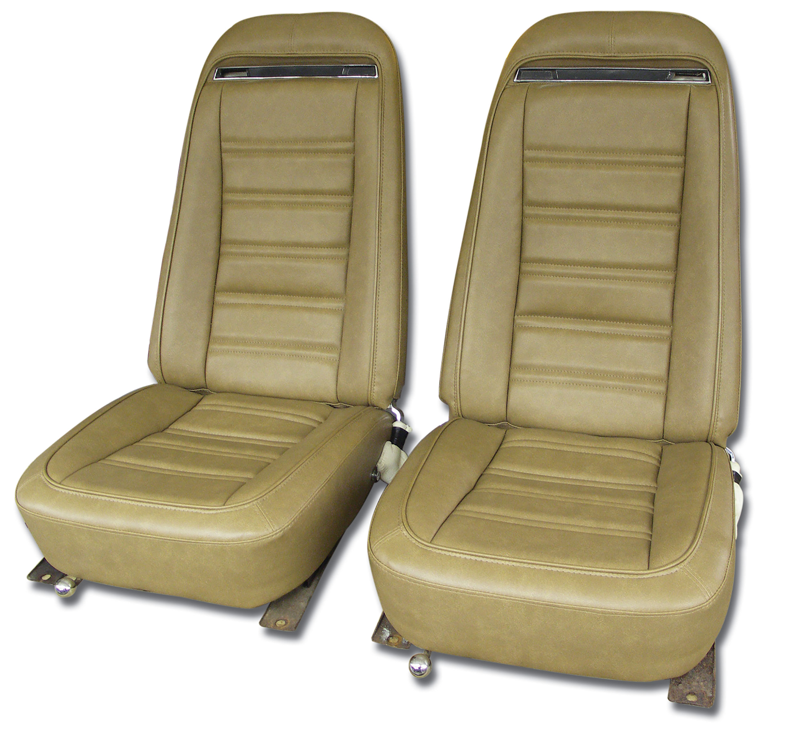 1973-1974 Corvette C3 "Leather-Like" Vinyl Seat Covers Medium Saddle CA-421351 