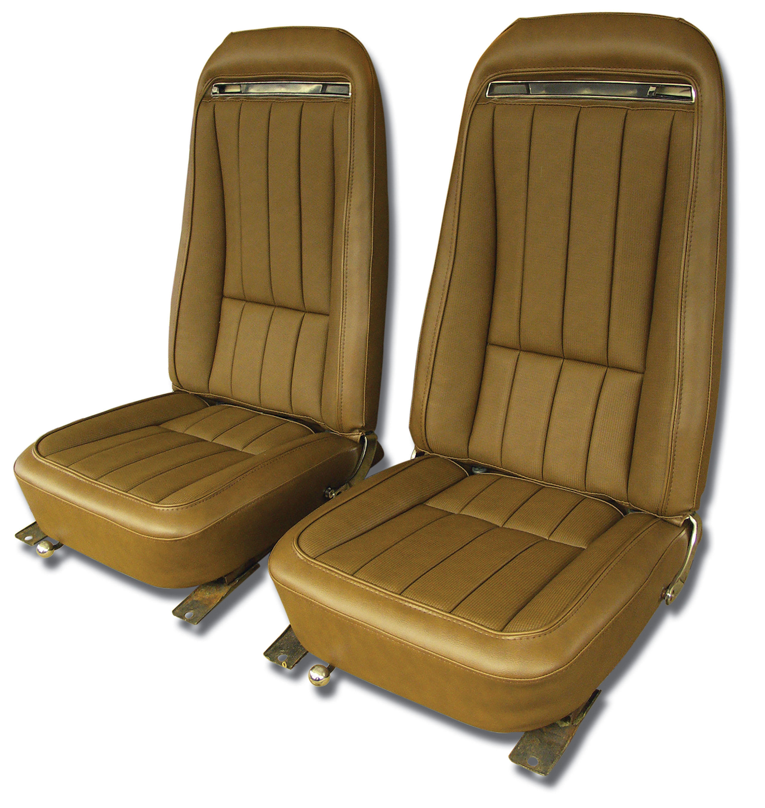 1972 Corvette C3 "Leather-Like" Vinyl Seat Covers Dark Saddle CA-421353 