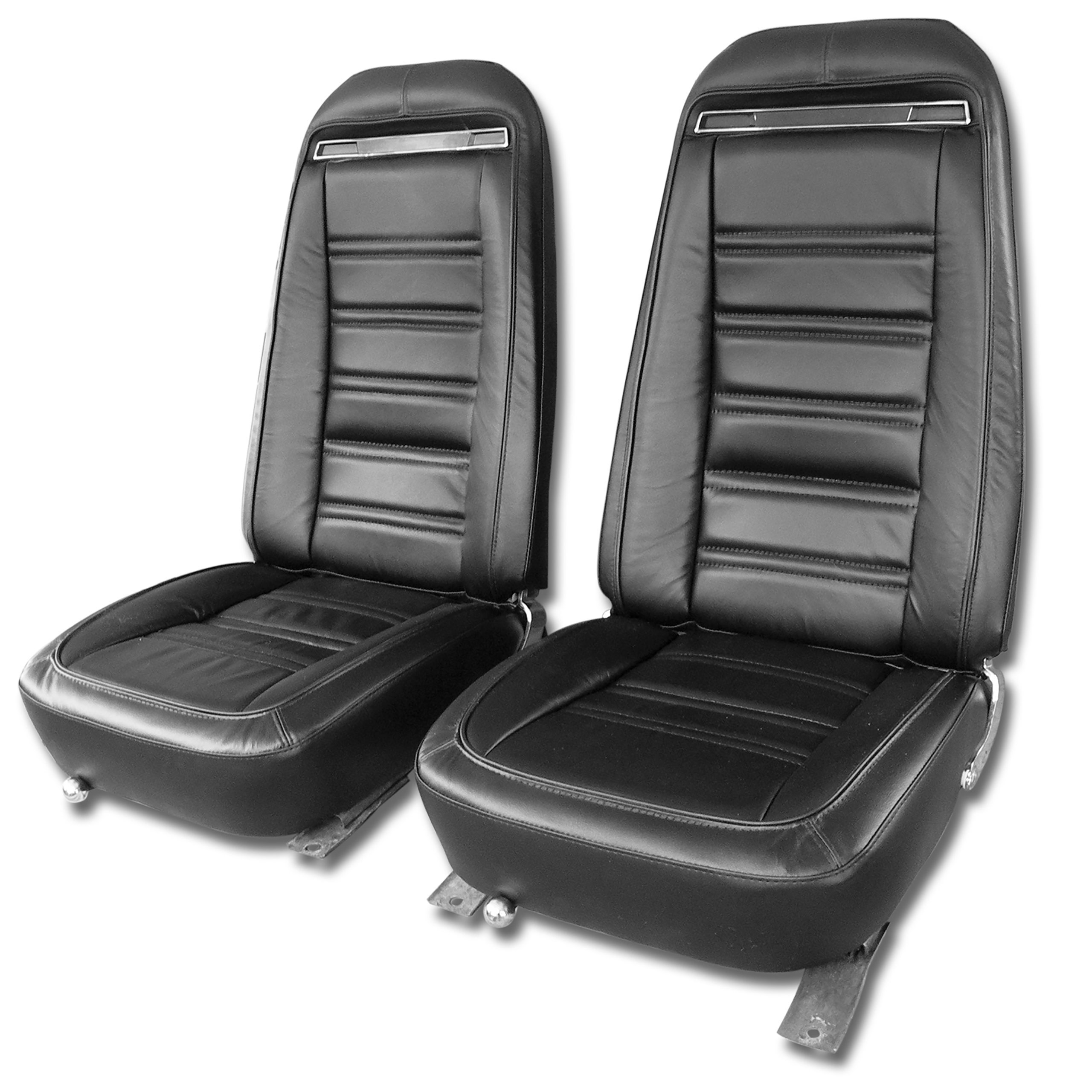 1975 Corvette C3 "Leather-Like" Vinyl Seat Covers- Black CA-421420 