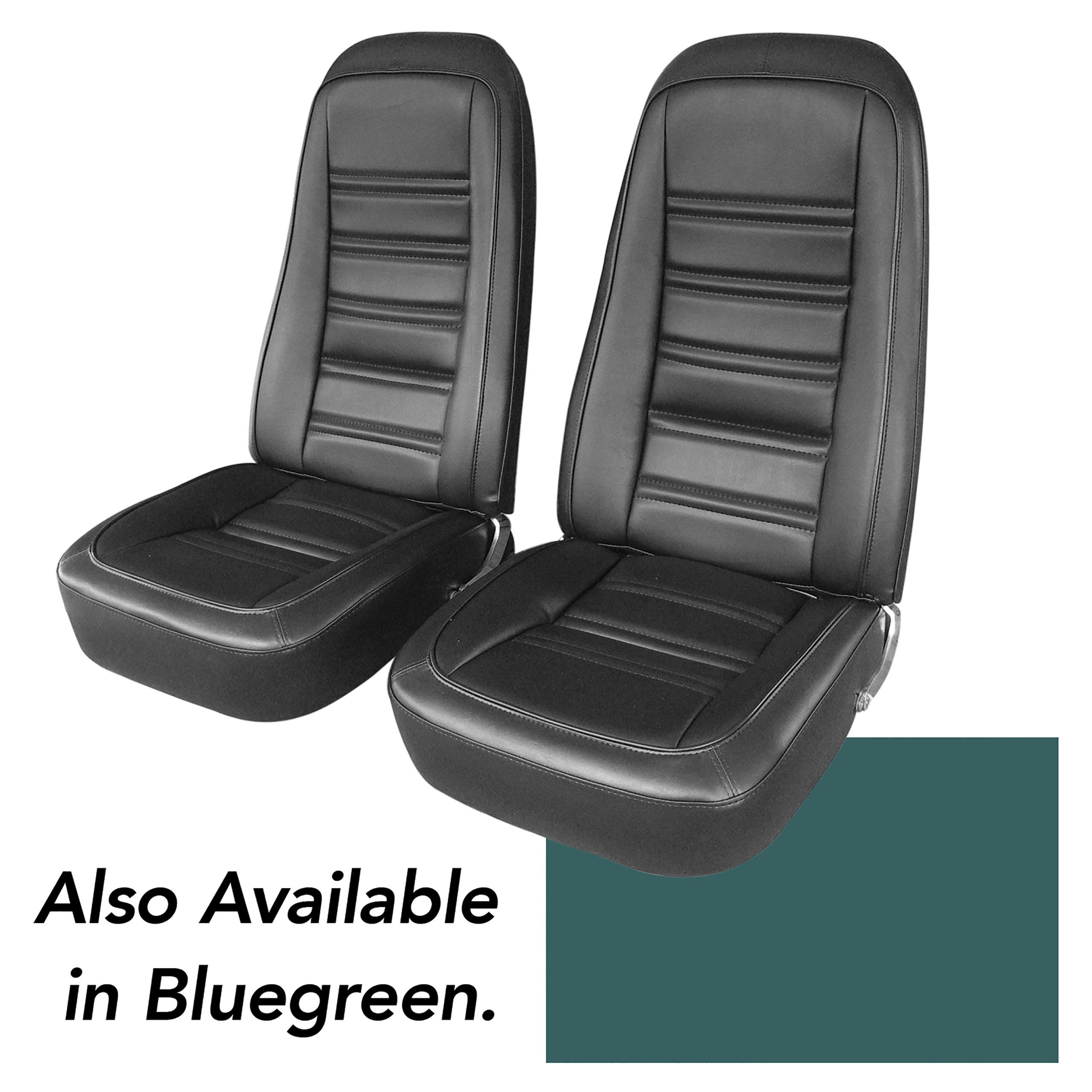 1976 Corvette C3 "Leather-Like" Vinyl Seat Covers Bluegreen CA-421519 