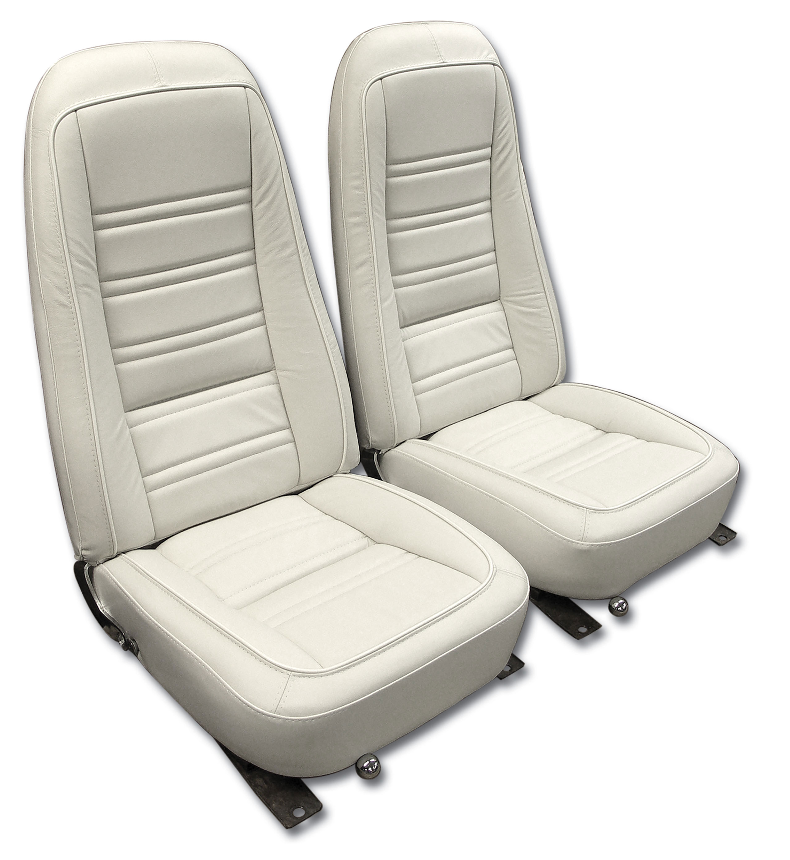 1976-1977 Corvette C3 "Leather-Like" Vinyl Seat Covers White CA-421576 