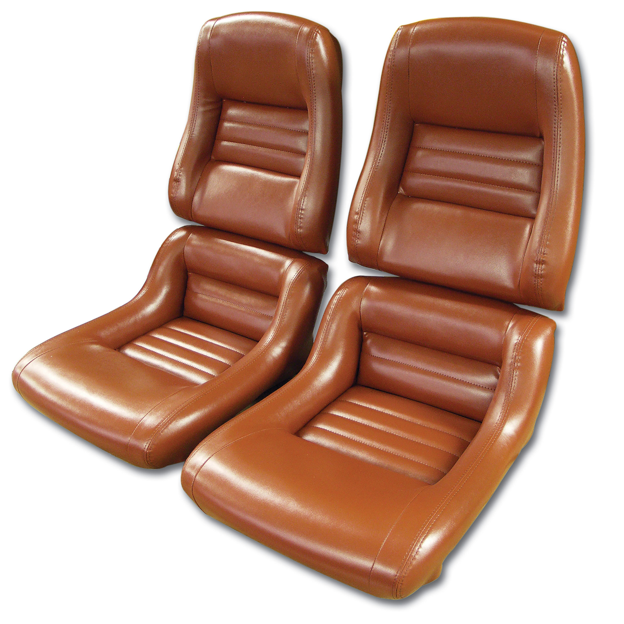 1981 Corvette C3 "Leather-Like" Vinyl Seat Covers Cinnabar 2" Bolster CA-421639 