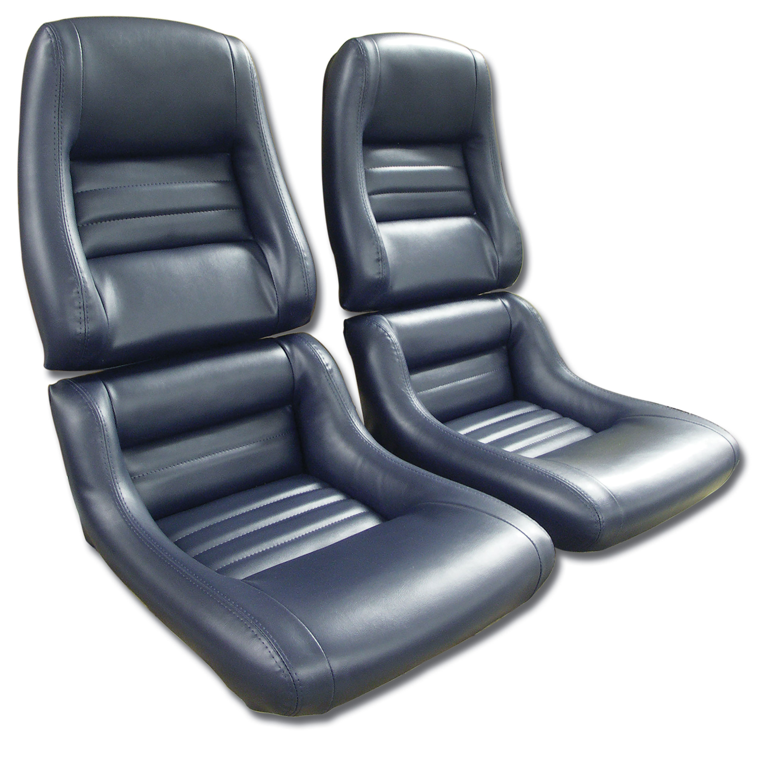 79-81 Corvette C3 "Leather-Like" Vinyl Seat Covers Dark Blue 2" Bolster CA-421648 