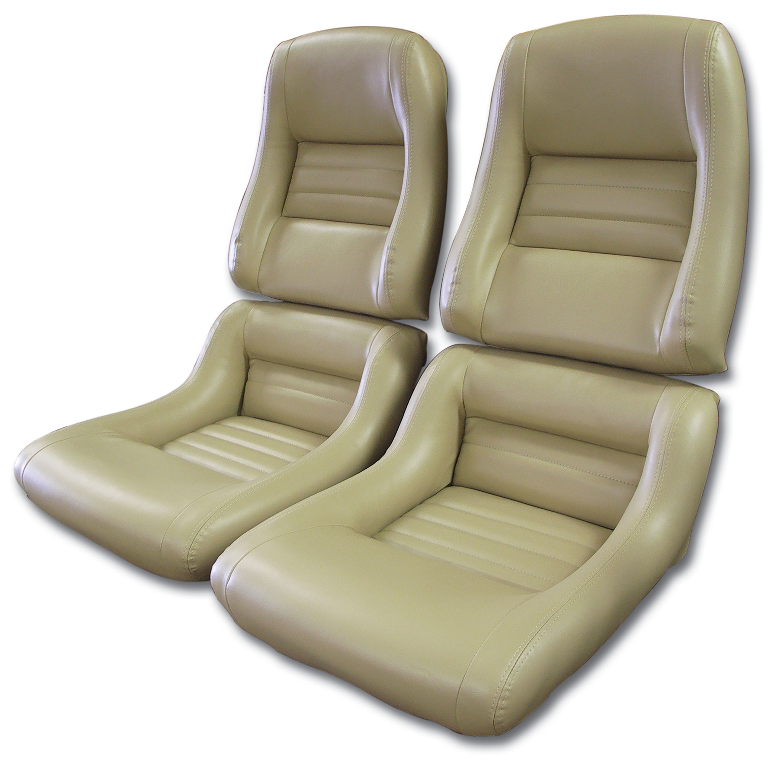 1979-80 Corvette C3 "Leather-Like" Vinyl Seat Covers Doeskin 2" Bolster CA-421650 