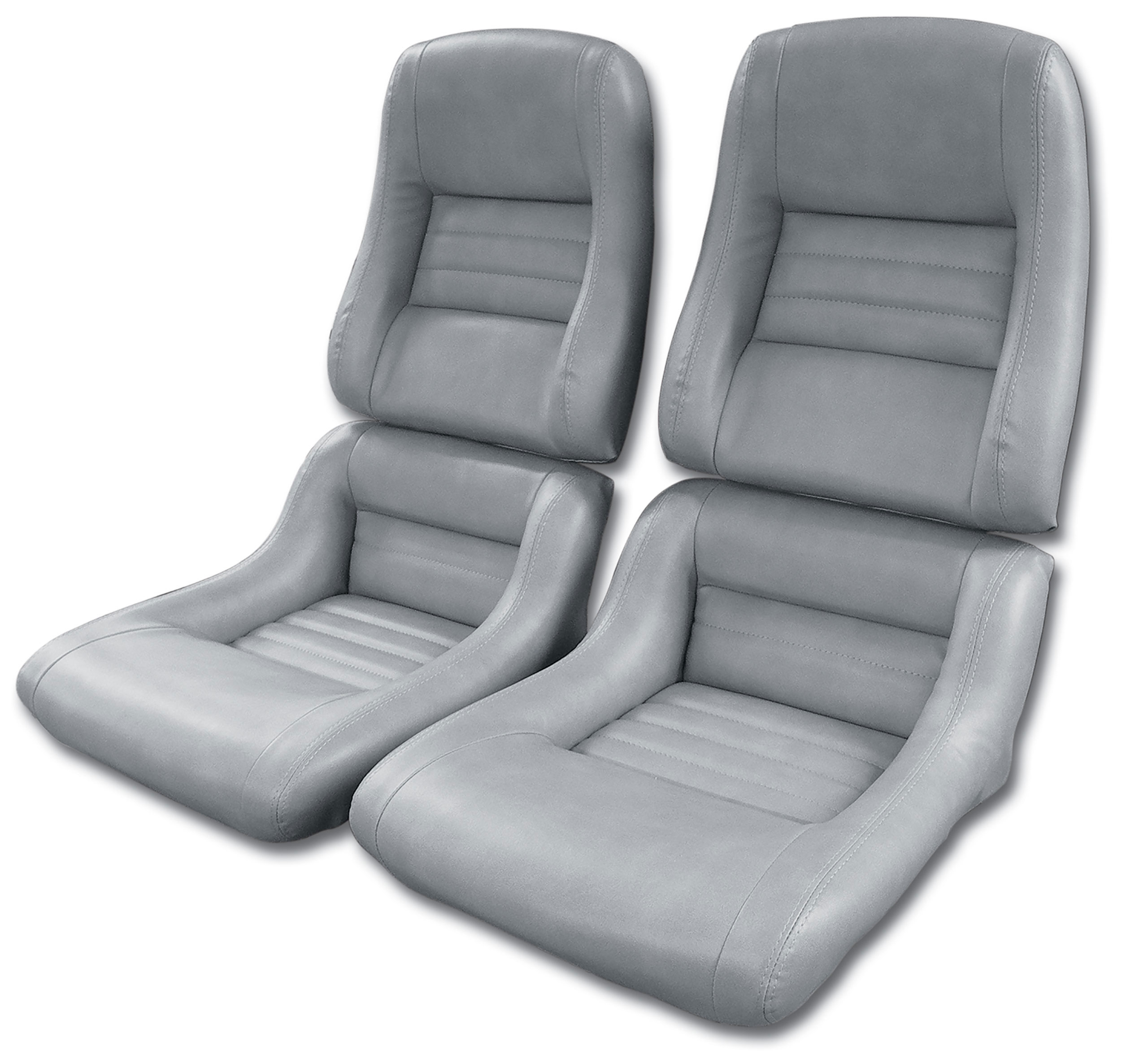 1982 Corvette C3 "Leather-Like" Vinyl Seat Covers Gray 2" Bolster CA-421668 