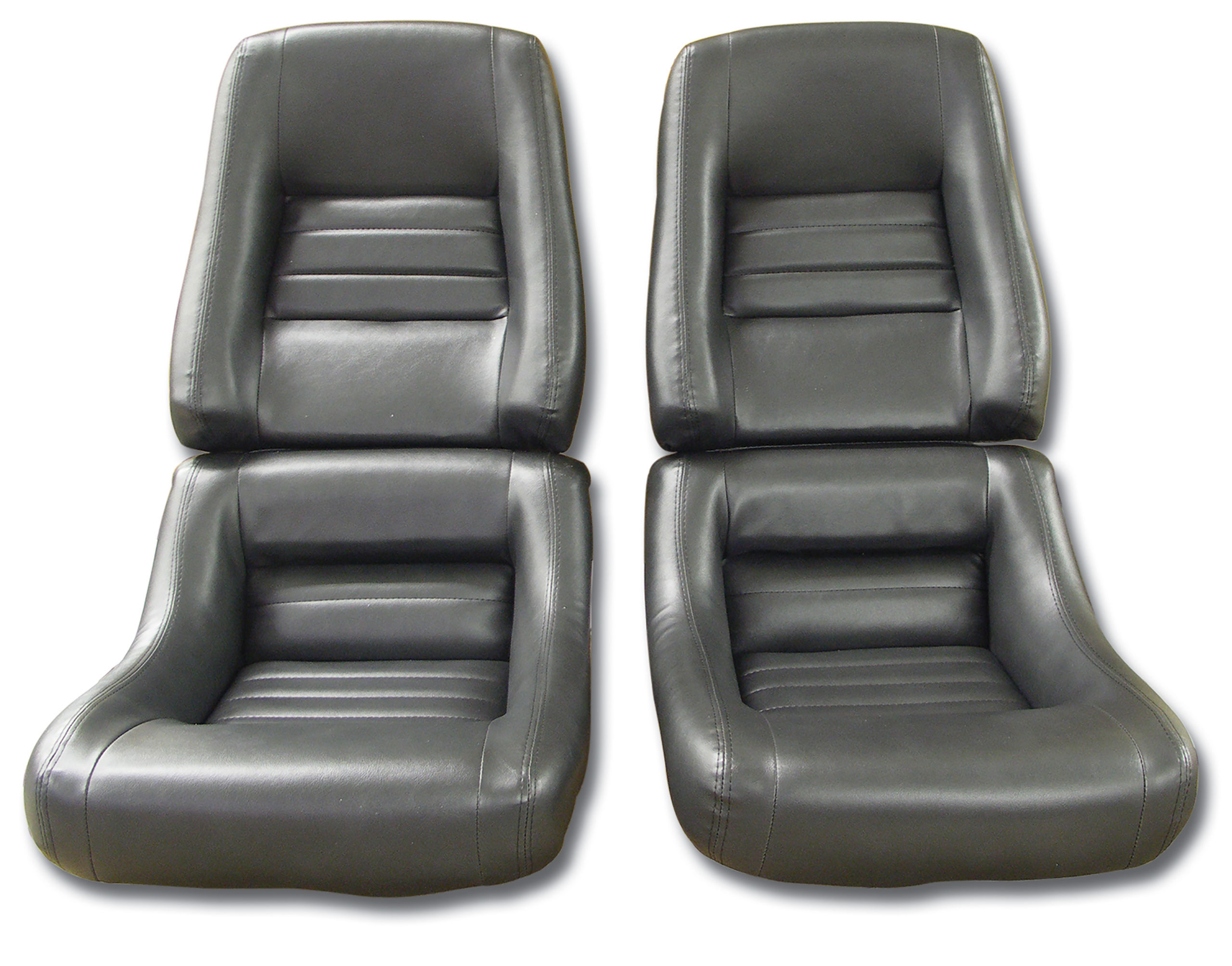 1982 Corvette C3 "Leather-Like" Vinyl Seat Covers Charcoal 4" Bolster CA-421721 